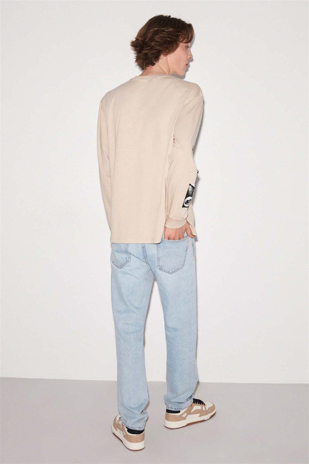 SPECIFIC Örme Comfort Fit Bej  T-Shirt
