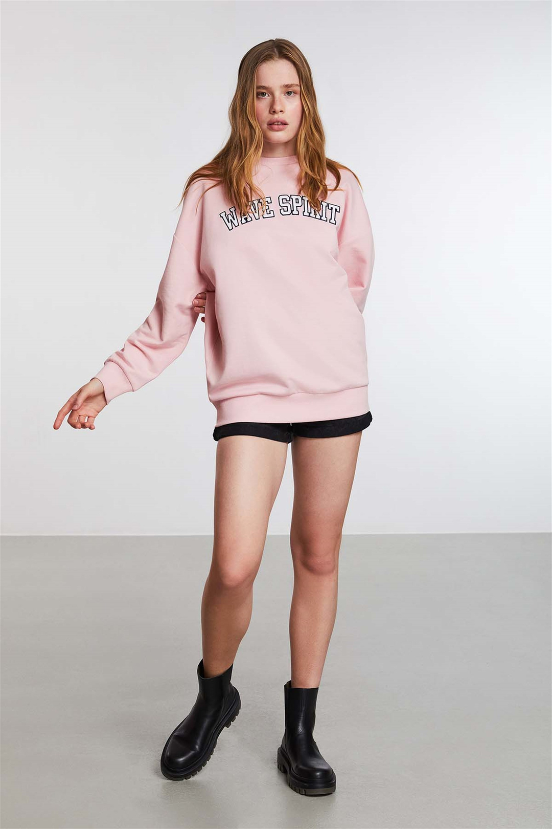 SPIRIT Örme Comfort Fit Pembe  Sweatshirt