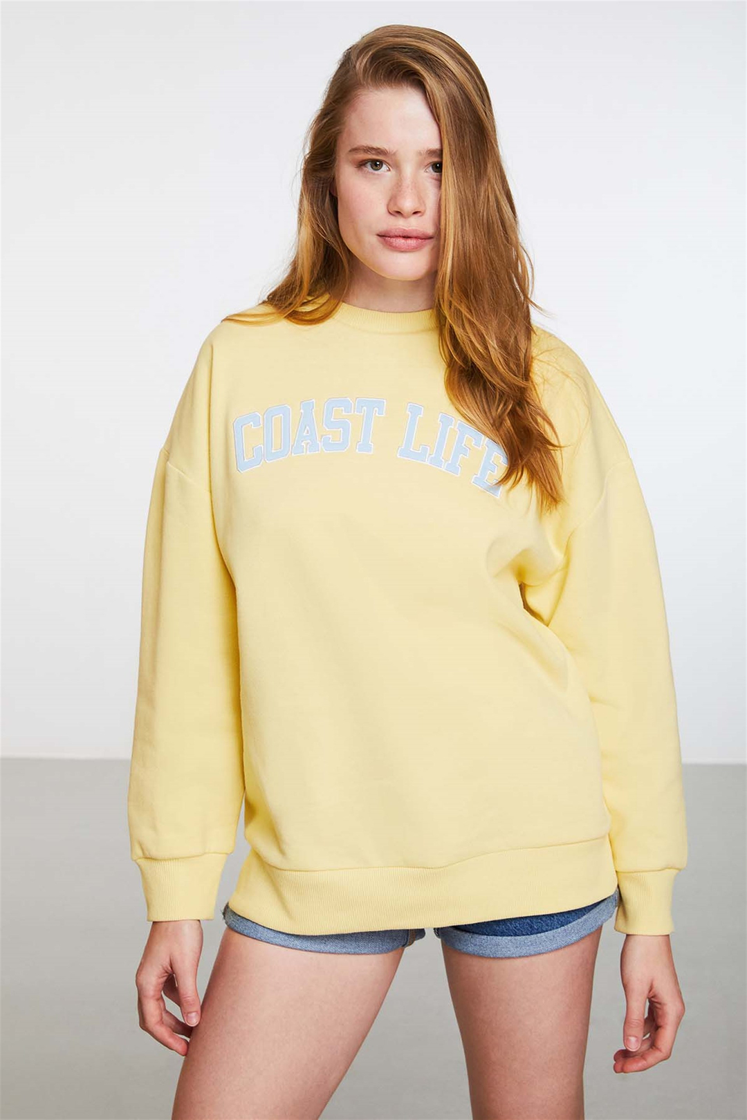SPIRIT Örme Comfort Fit Sarı  Sweatshirt