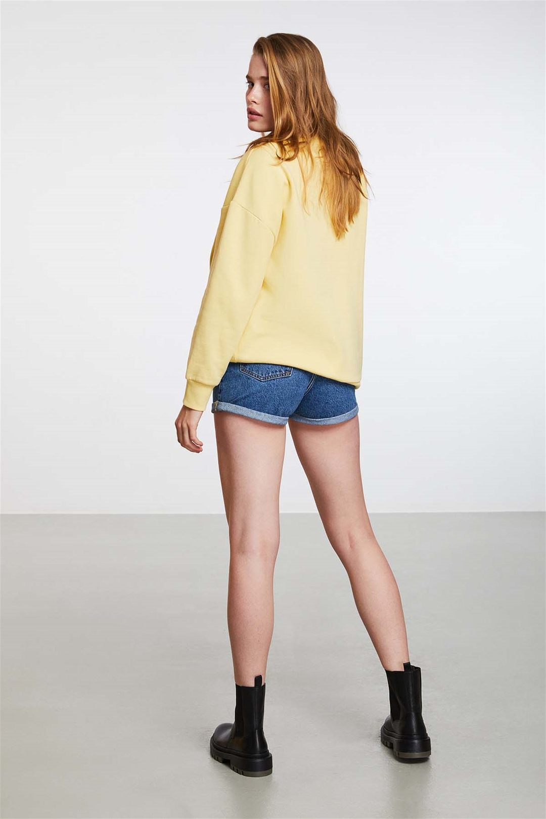 SPIRIT Örme Comfort Fit Sarı  Sweatshirt