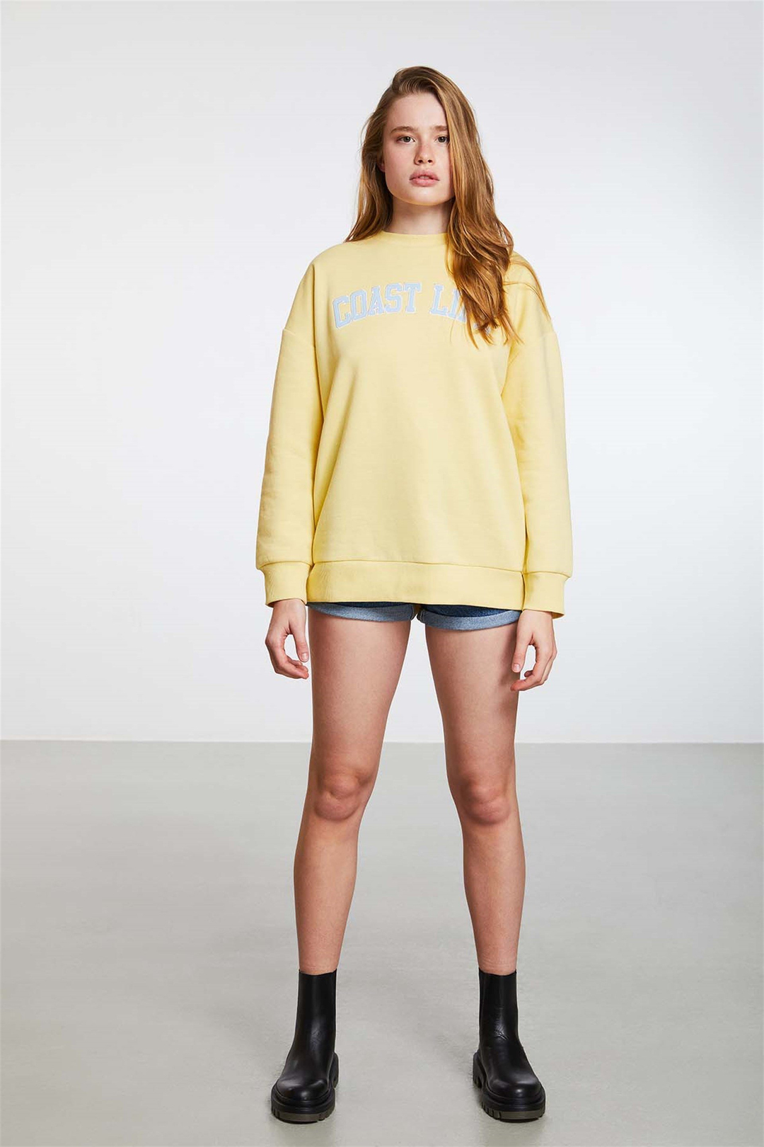 SPIRIT Örme Comfort Fit Sarı  Sweatshirt