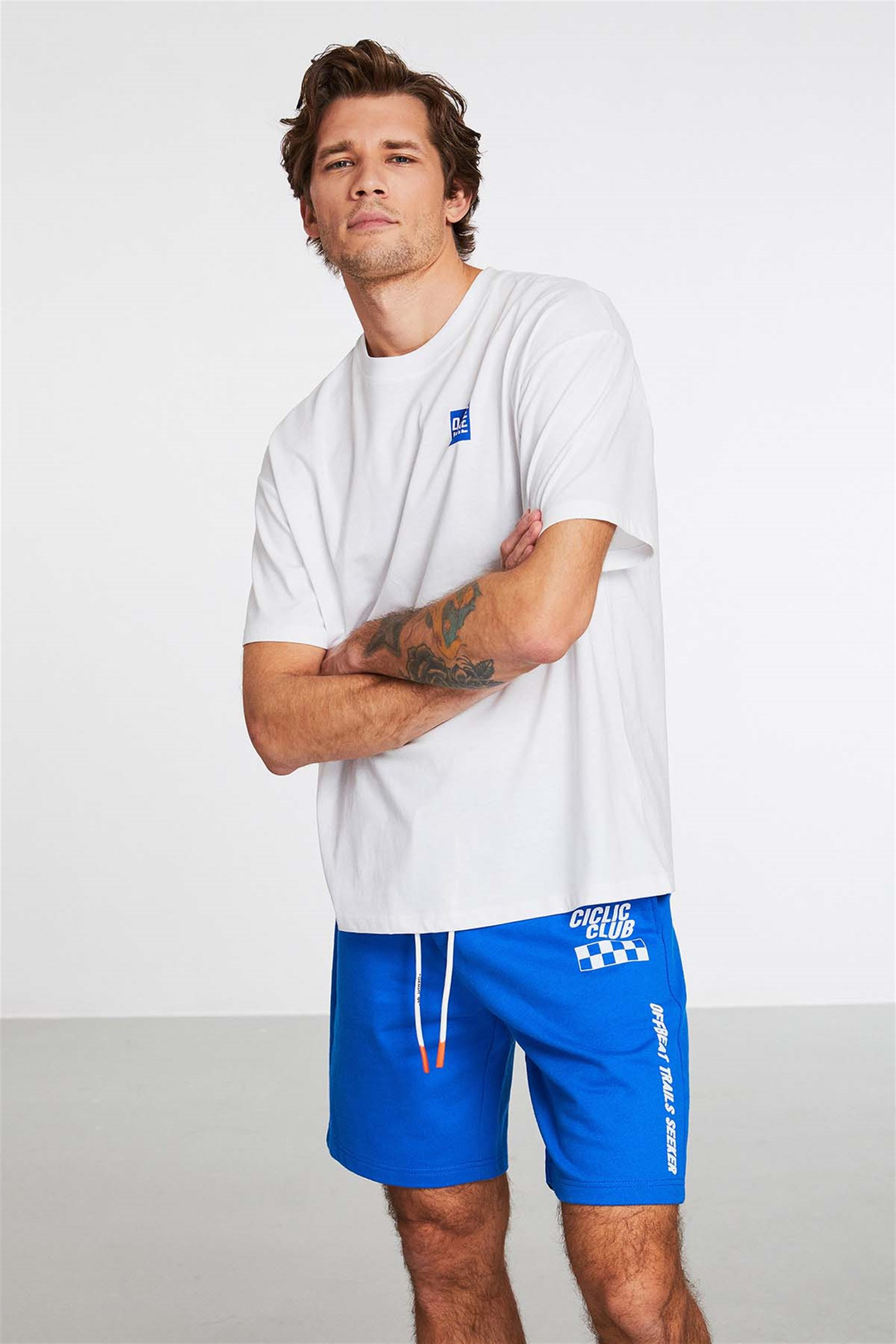 SPOTLIGHT Örme Oversize Beyaz  T-Shirt