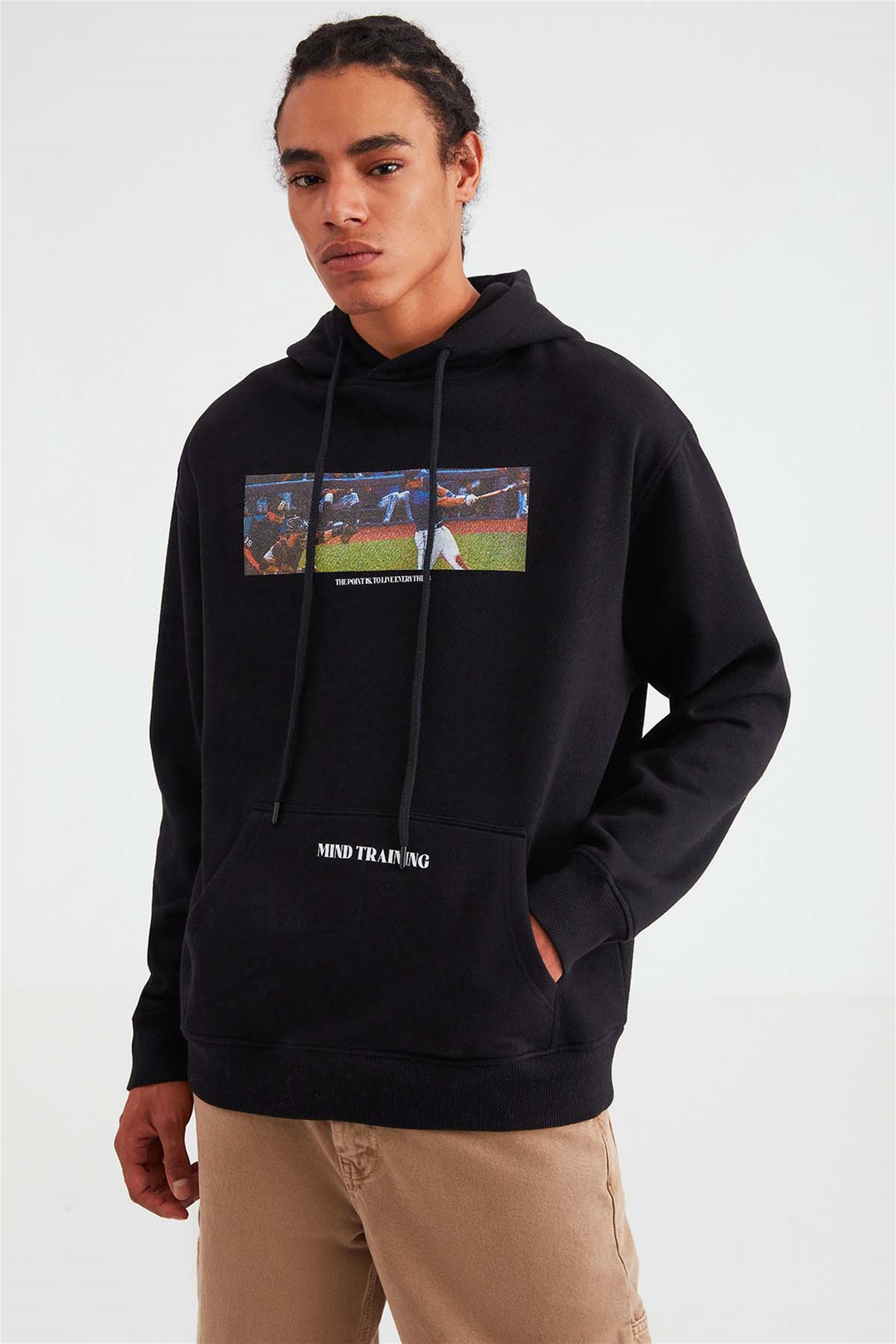 SQUAD Örme Oversize Siyah  Sweatshirt