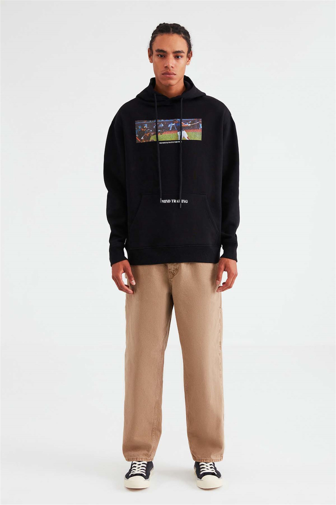 SQUAD Örme Oversize Siyah  Sweatshirt