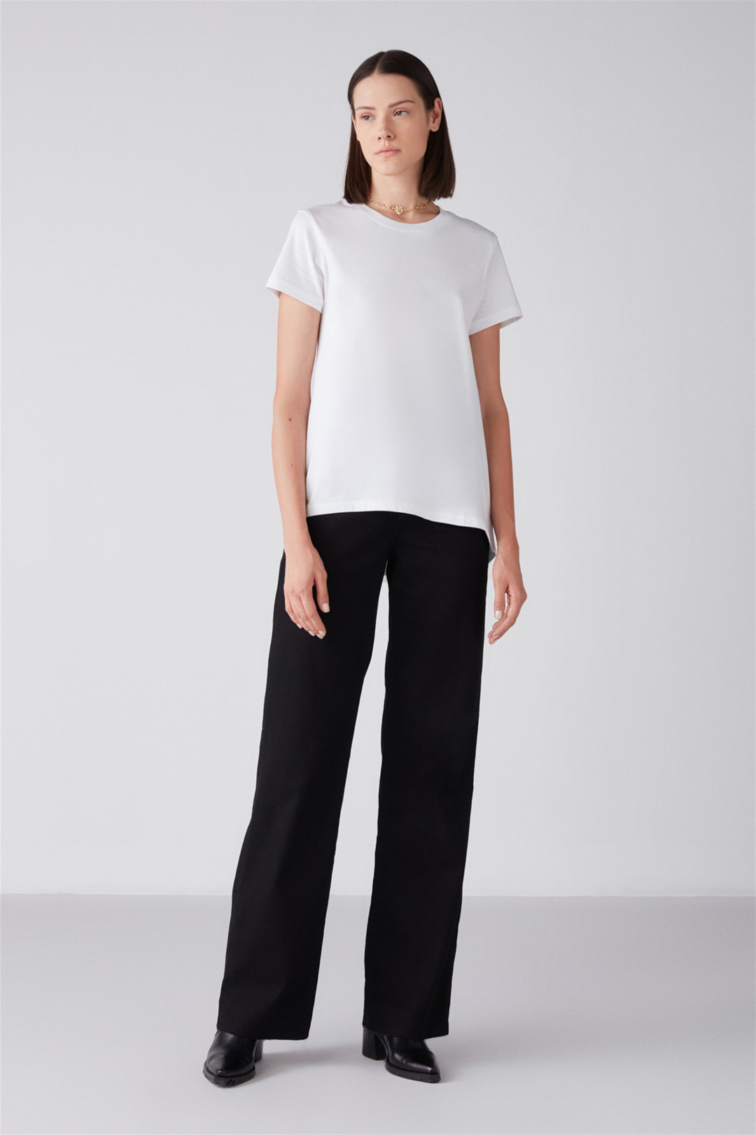 STELLA Örme Comfort Fit Beyaz  T-Shirt