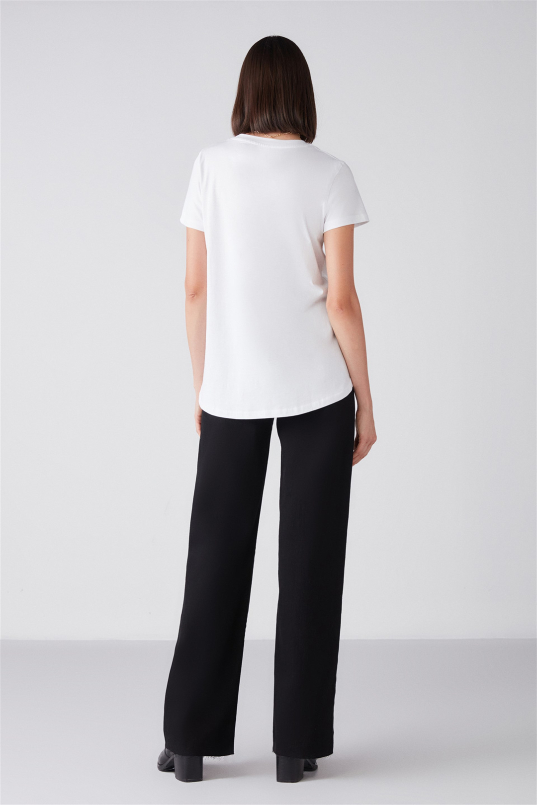 STELLA Örme Comfort Fit Beyaz  T-Shirt