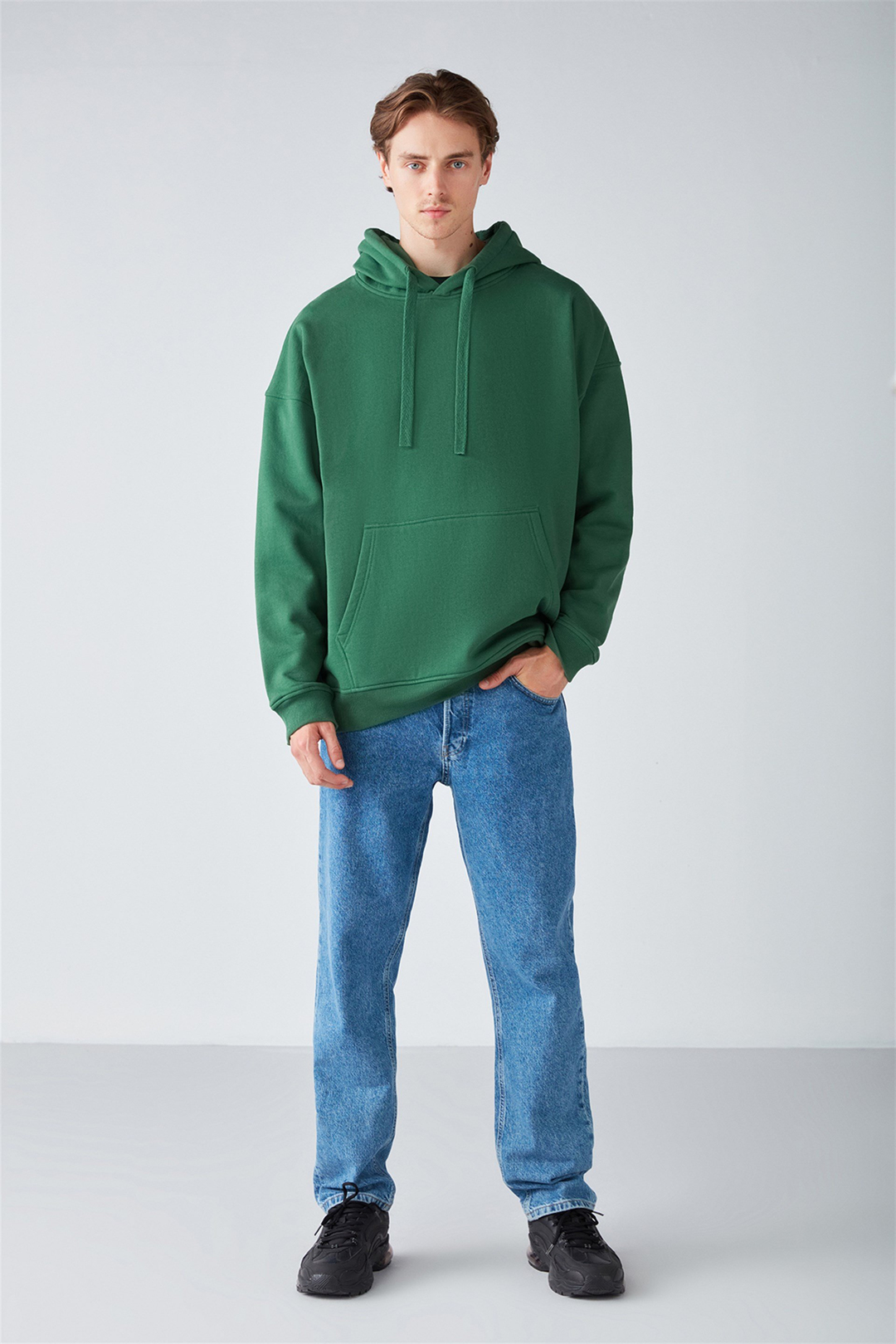 STEVE Örme Oversize Yeşil  Sweatshirt