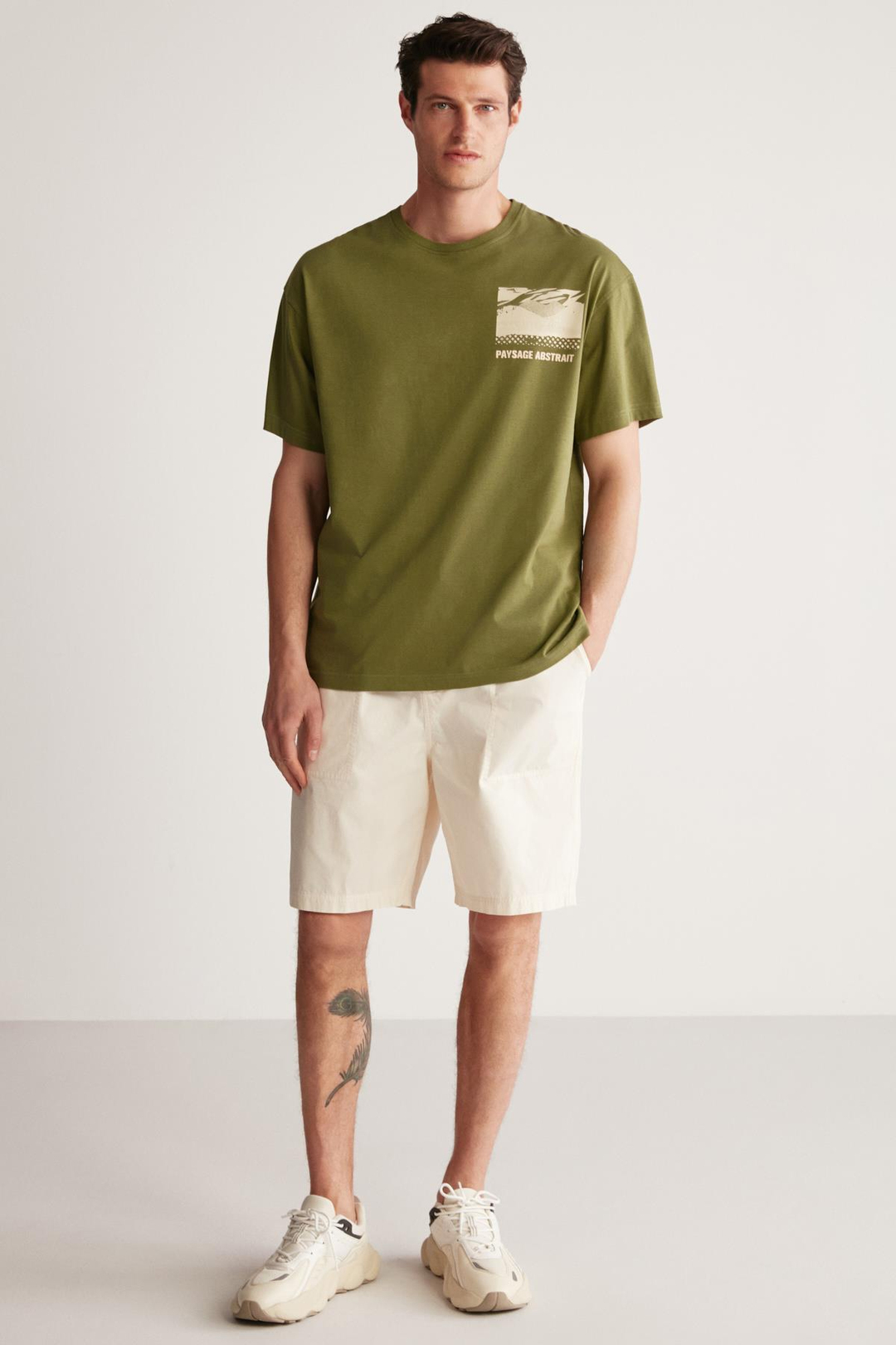 STUART  Oversize Haki  T-Shirt