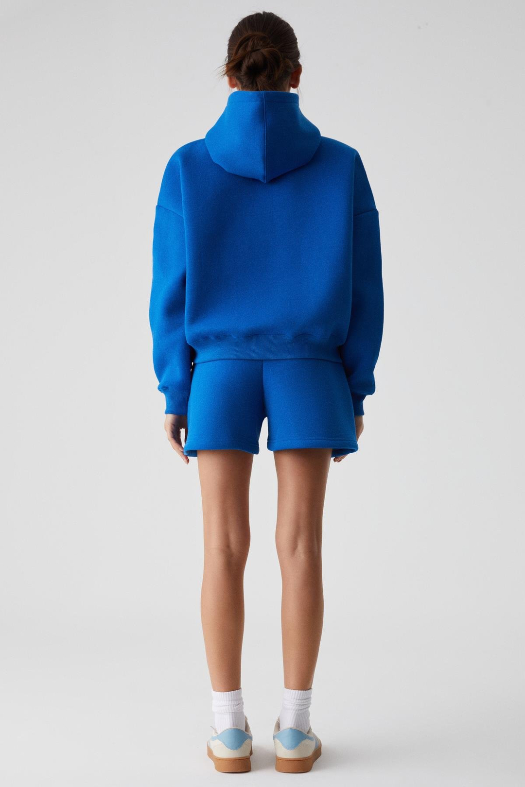 TACNA Kadın Kapüşonlu Uzun Kollu Oversize Mavi Sweatshirt