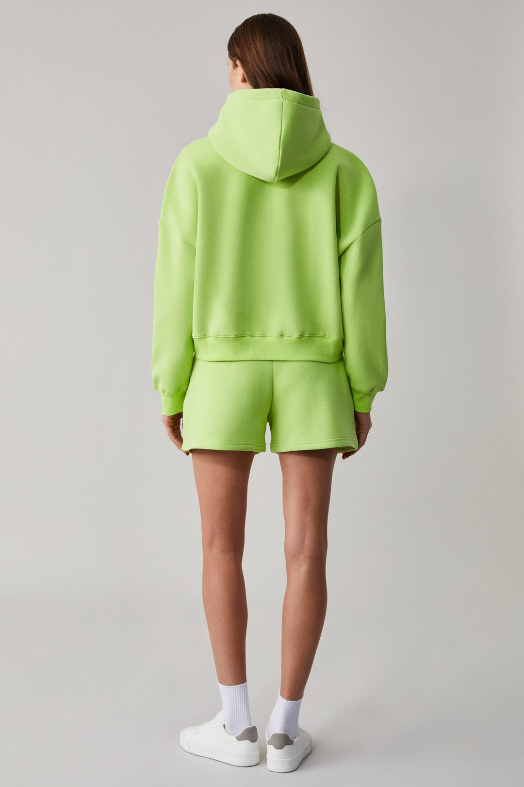 TACNA Kadın Kapüşonlu Uzun Kollu Oversize Yeşil Sweatshirt