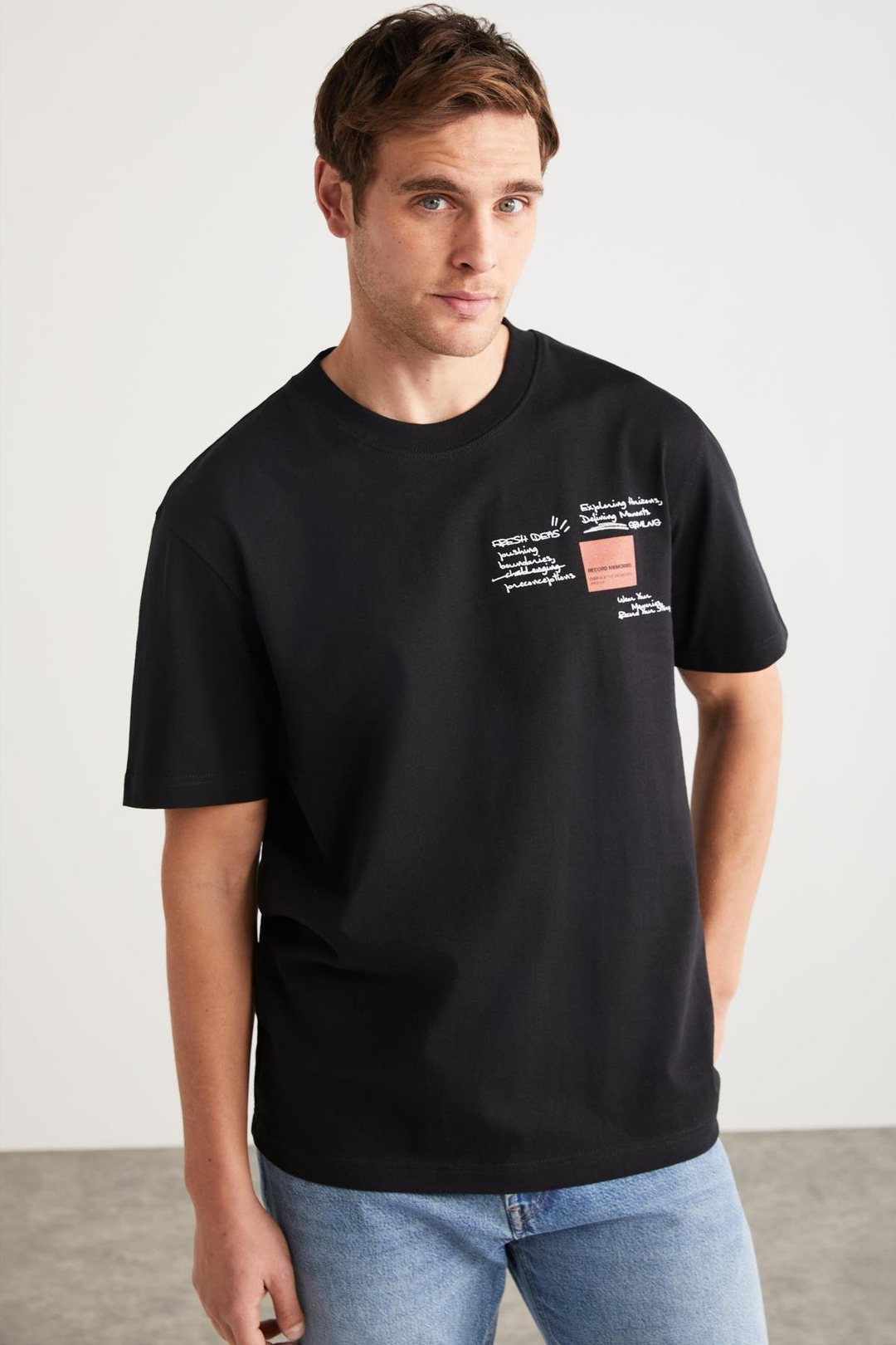 TAKUYA Basic Regular Siyah Tekli T-Shirt