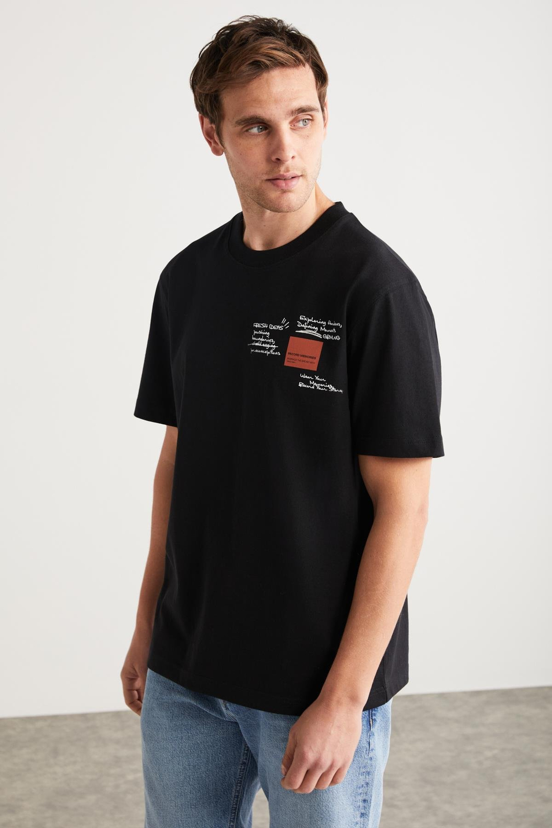 TAKUYA Basic Regular Siyah Tekli T-Shirt