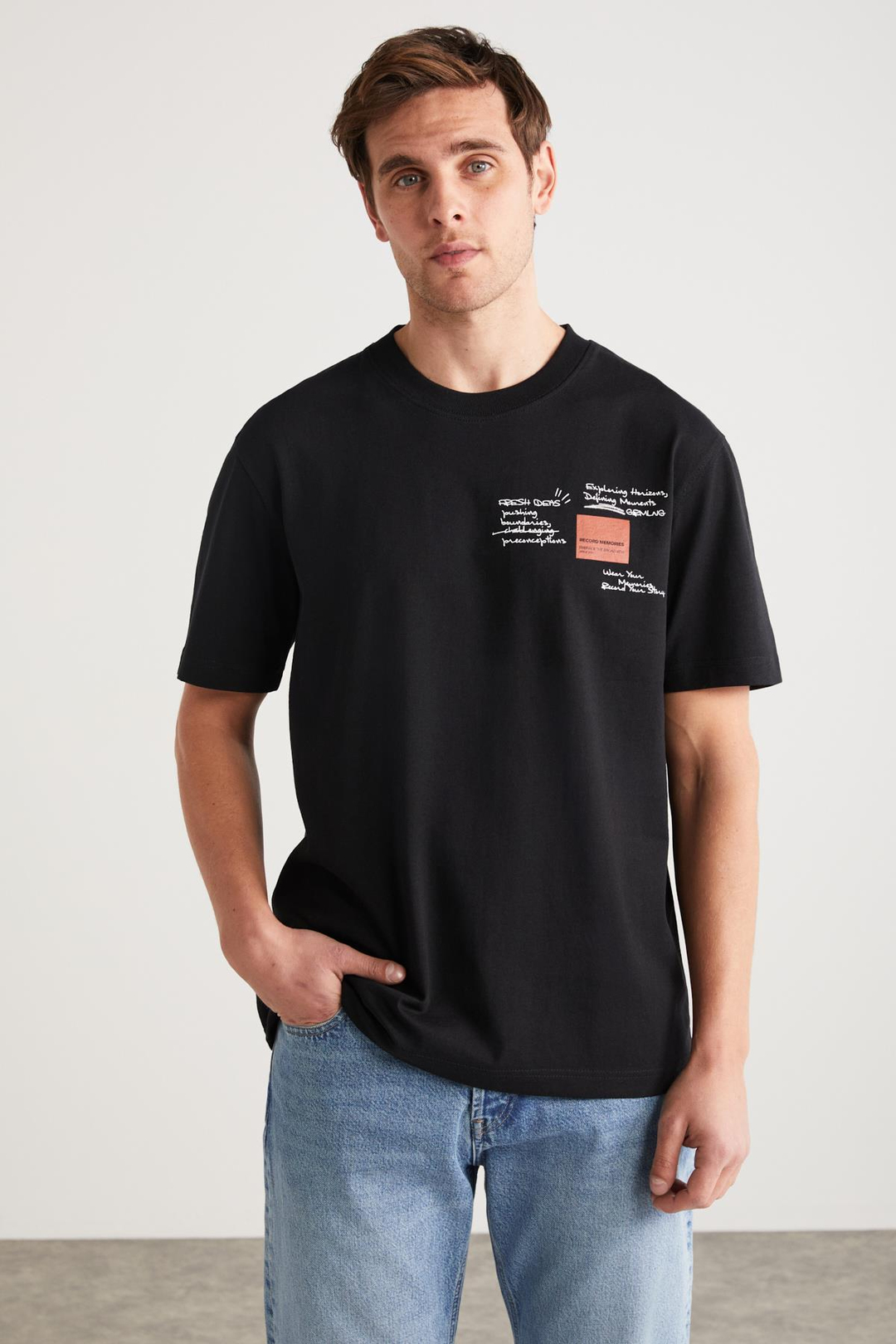 TAKUYA Basic Regular Siyah Tekli T-Shirt