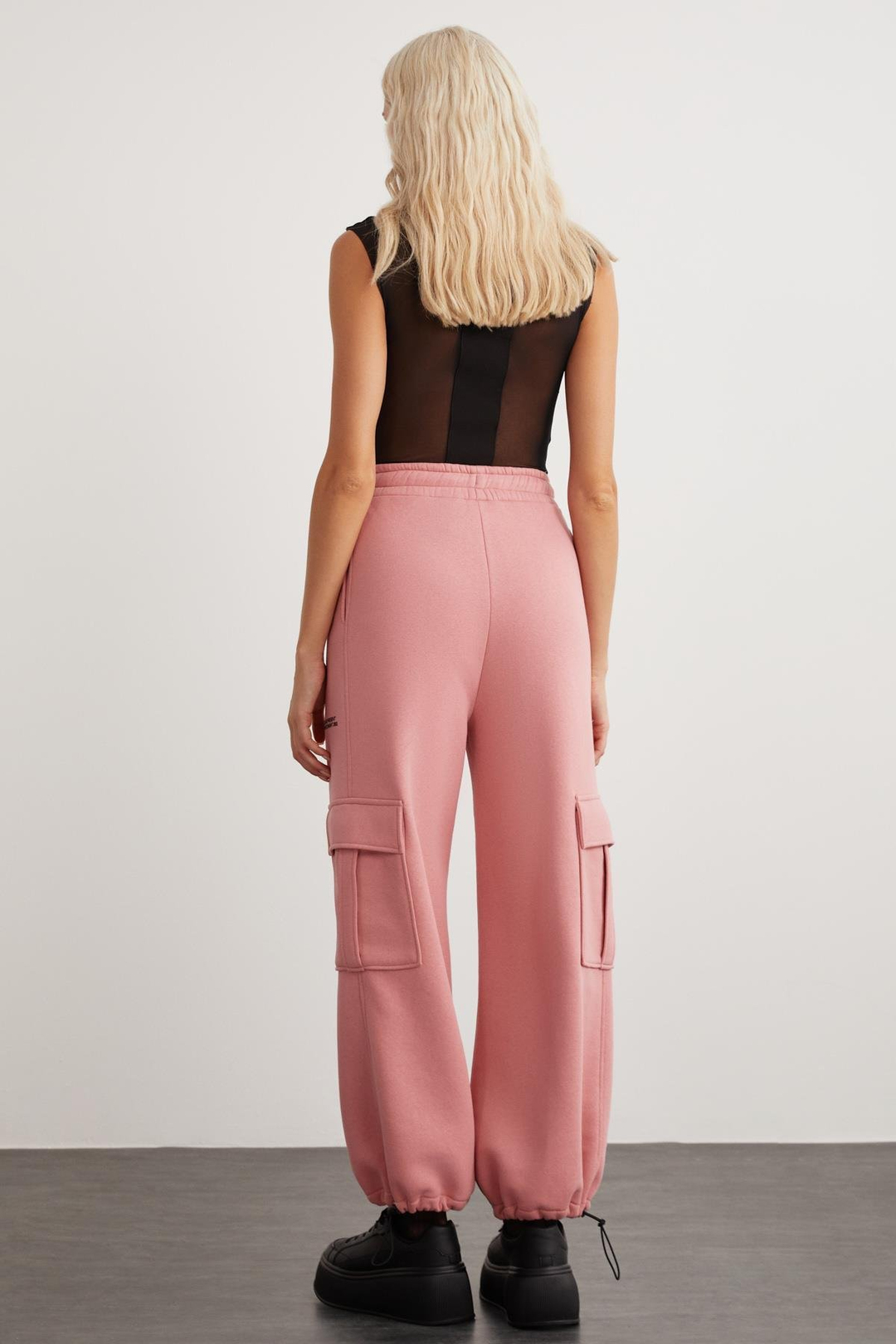 TEGAN  Relaxed Pembe Tekli Eşofman Altı