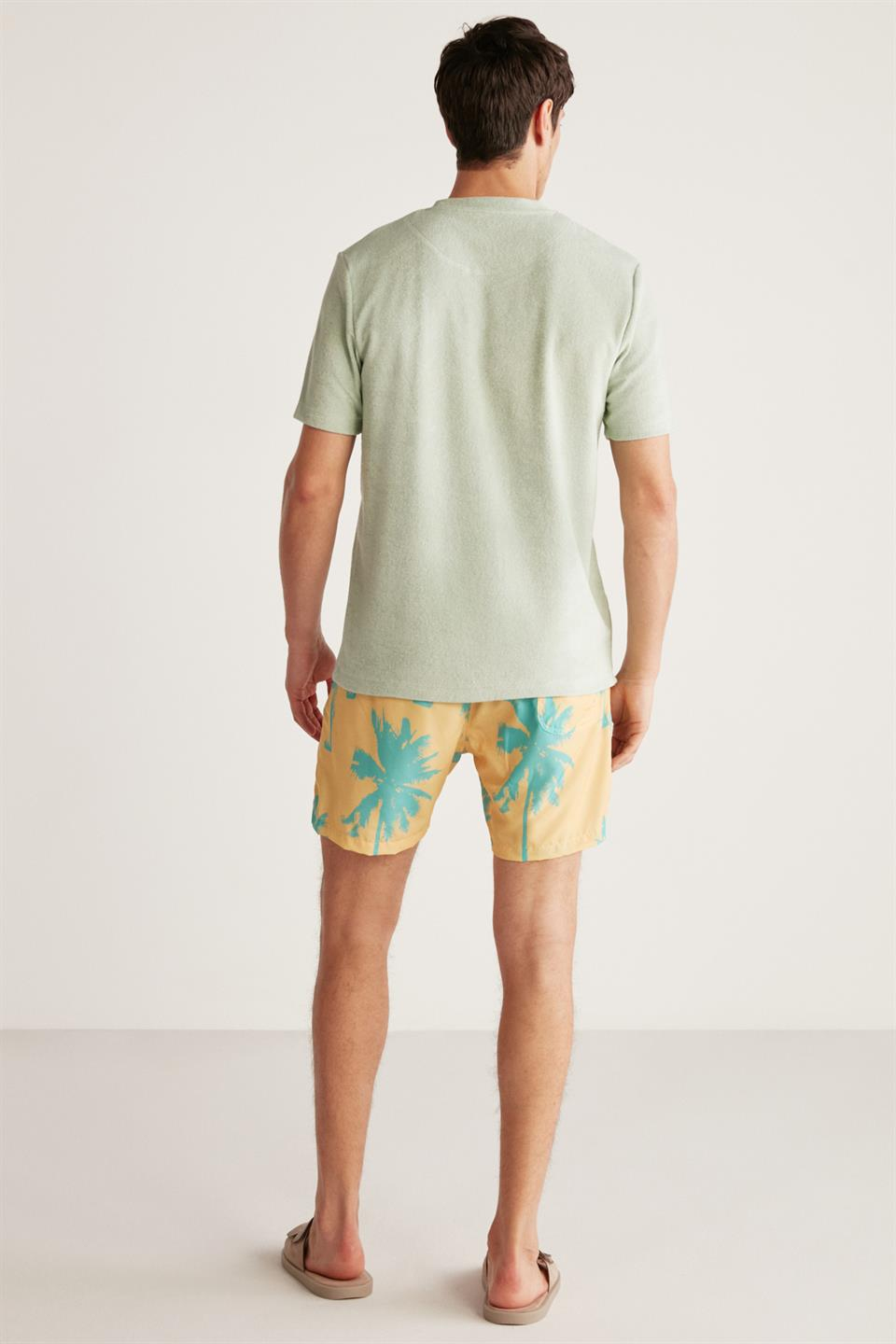 THİAGO Dokuma Regular Sarı  Deniz Şortu