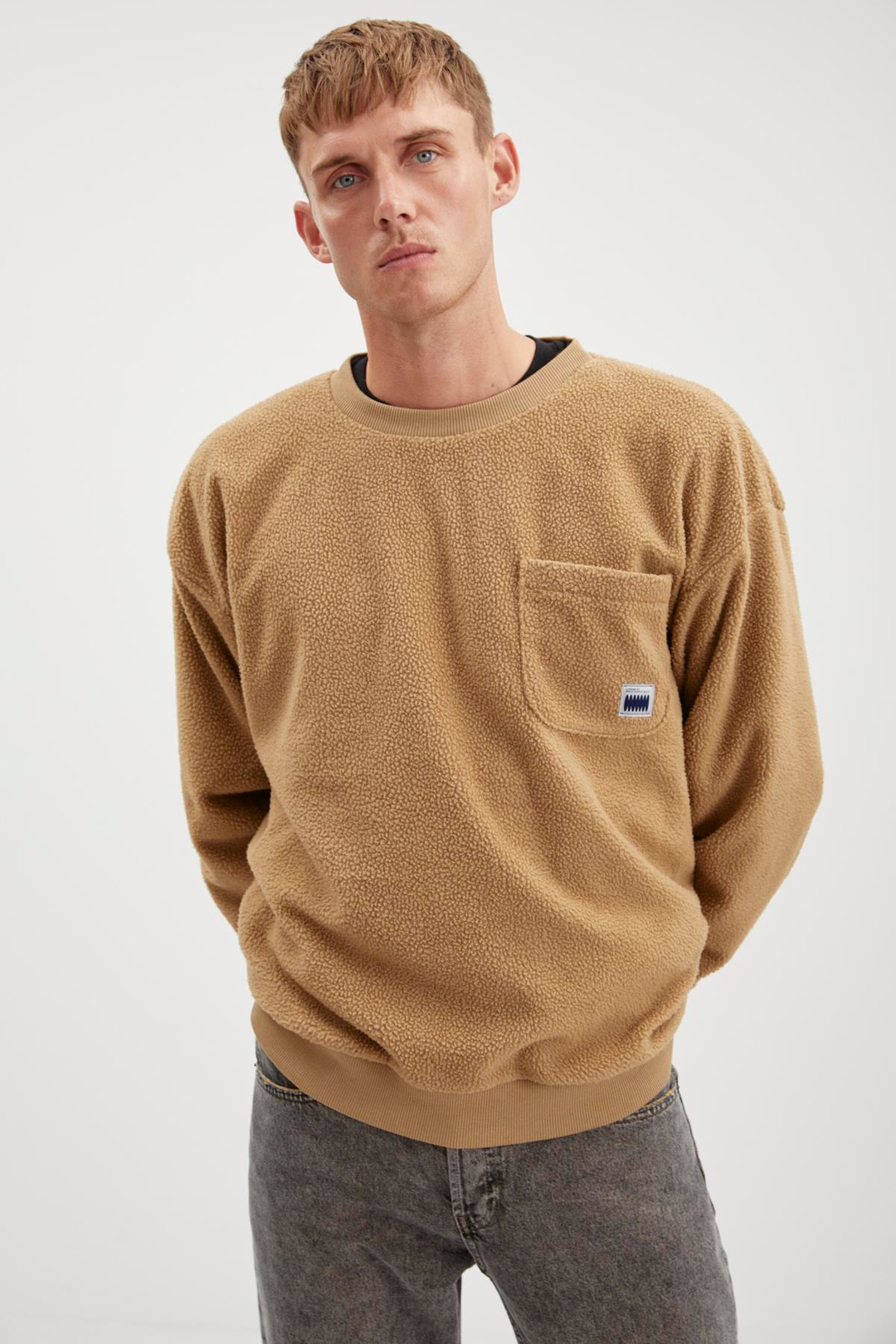 THOMPSON  Relaxed Açık Kahverengi Tekli Sweatshirt
