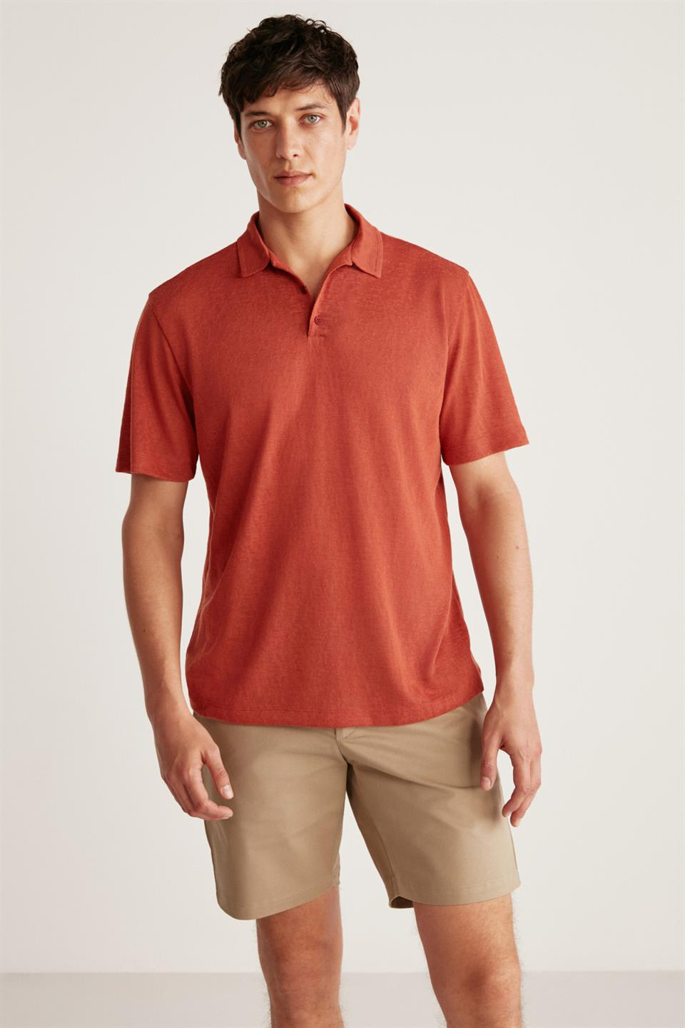 TOBY Örme Regular Bordo Tekli Polo Yaka T-shirt