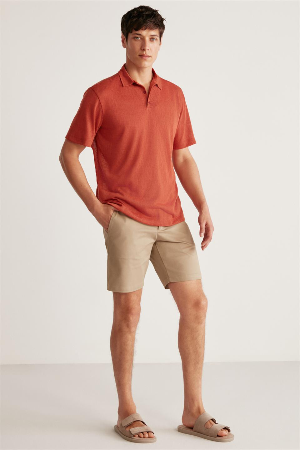 TOBY Örme Regular Bordo Tekli Polo Yaka T-shirt