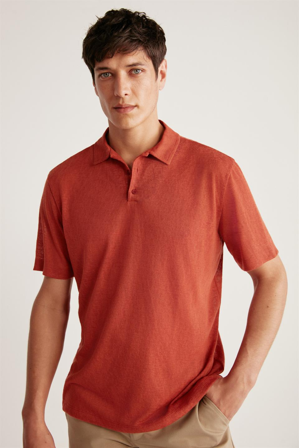 TOBY Örme Regular Bordo Tekli Polo Yaka T-shirt