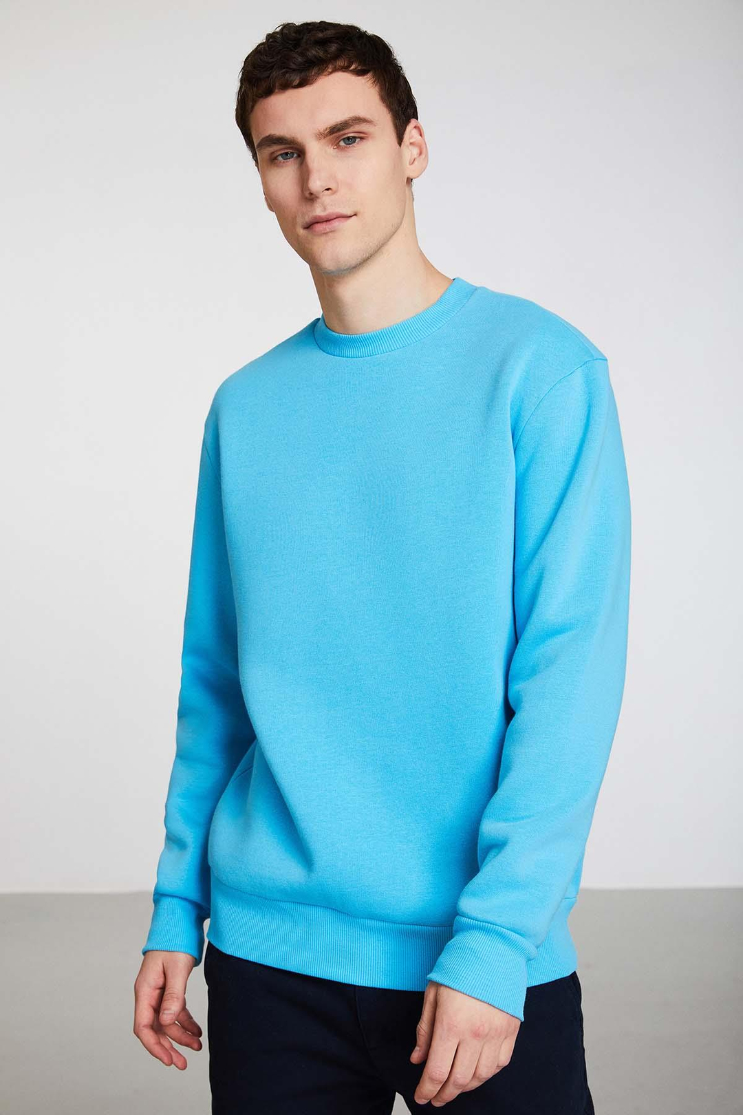 TRAVIS Relaxed Regular Turkuaz  Sweatshirt