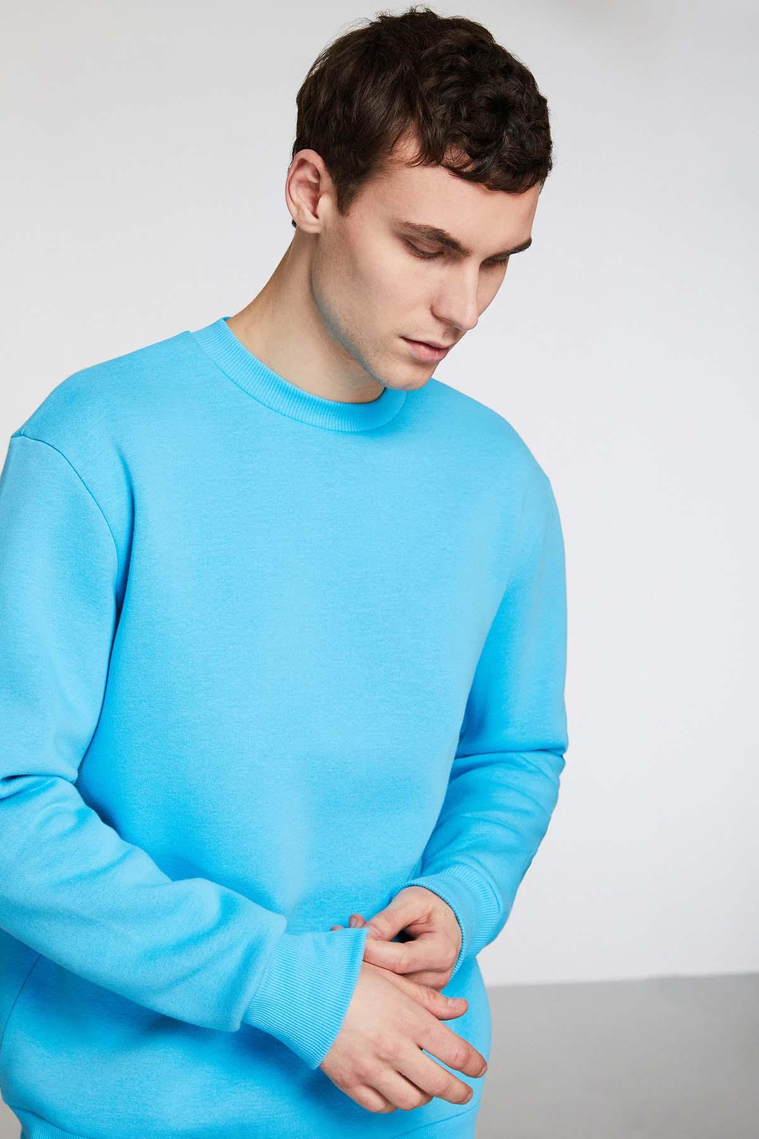 TRAVIS Relaxed Regular Turkuaz  Sweatshirt