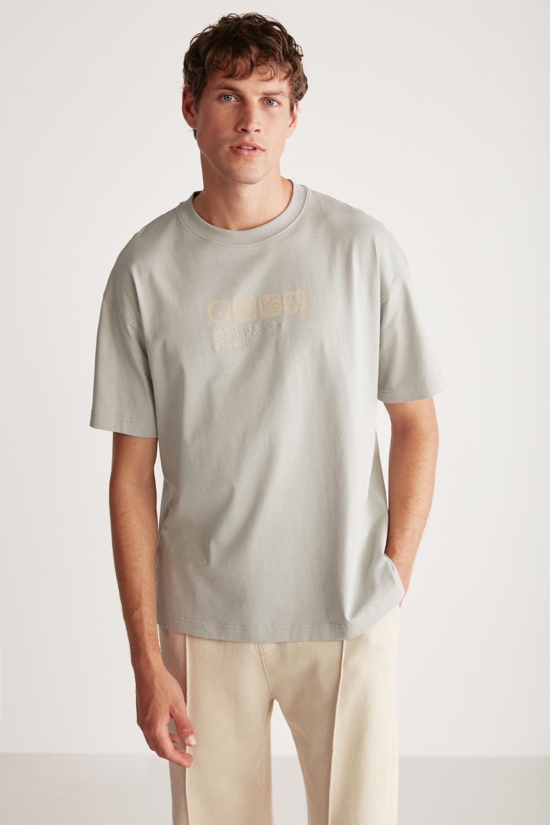 VANCE Oversize Gri T-Shirt