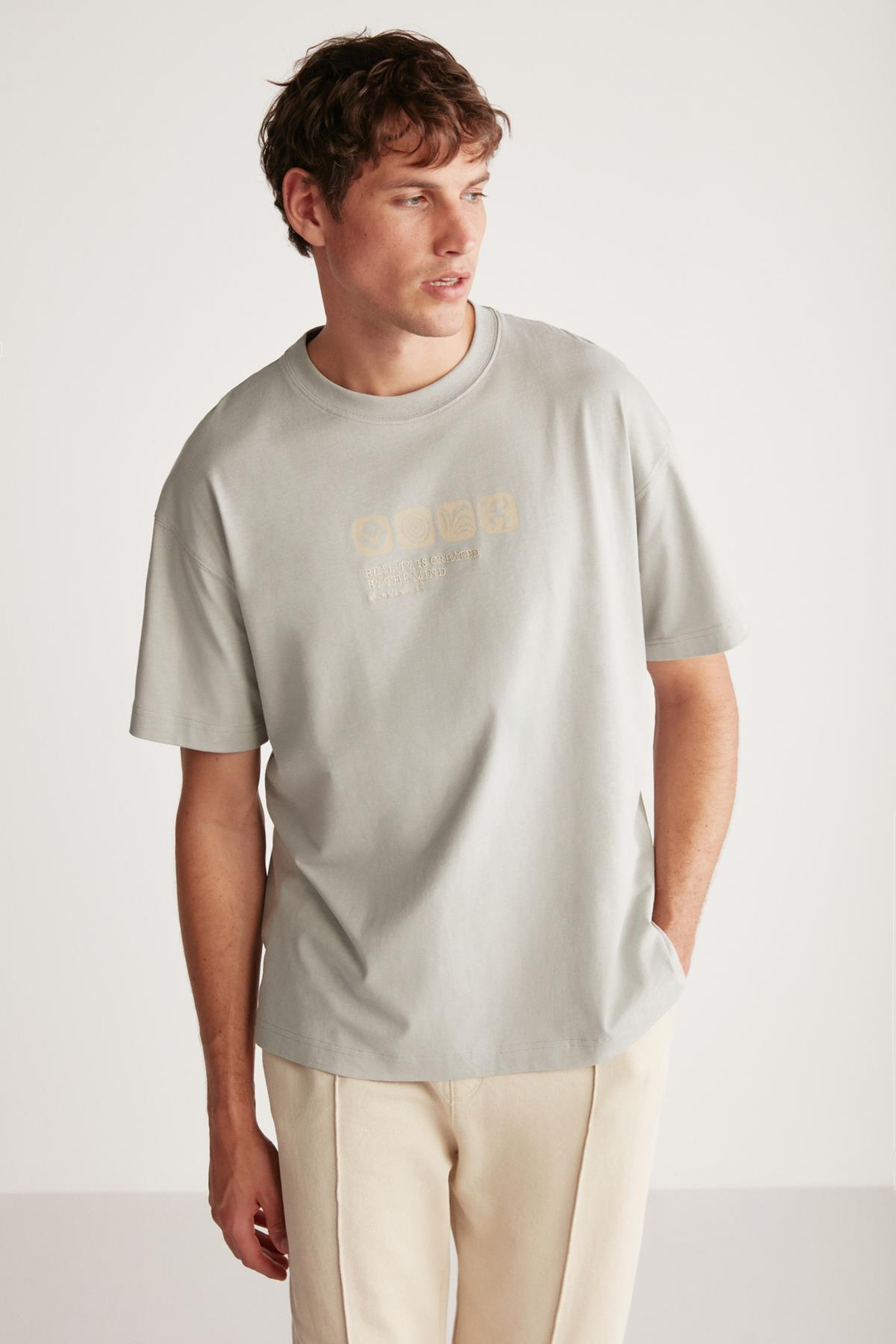 VANCE Oversize Gri T-Shirt