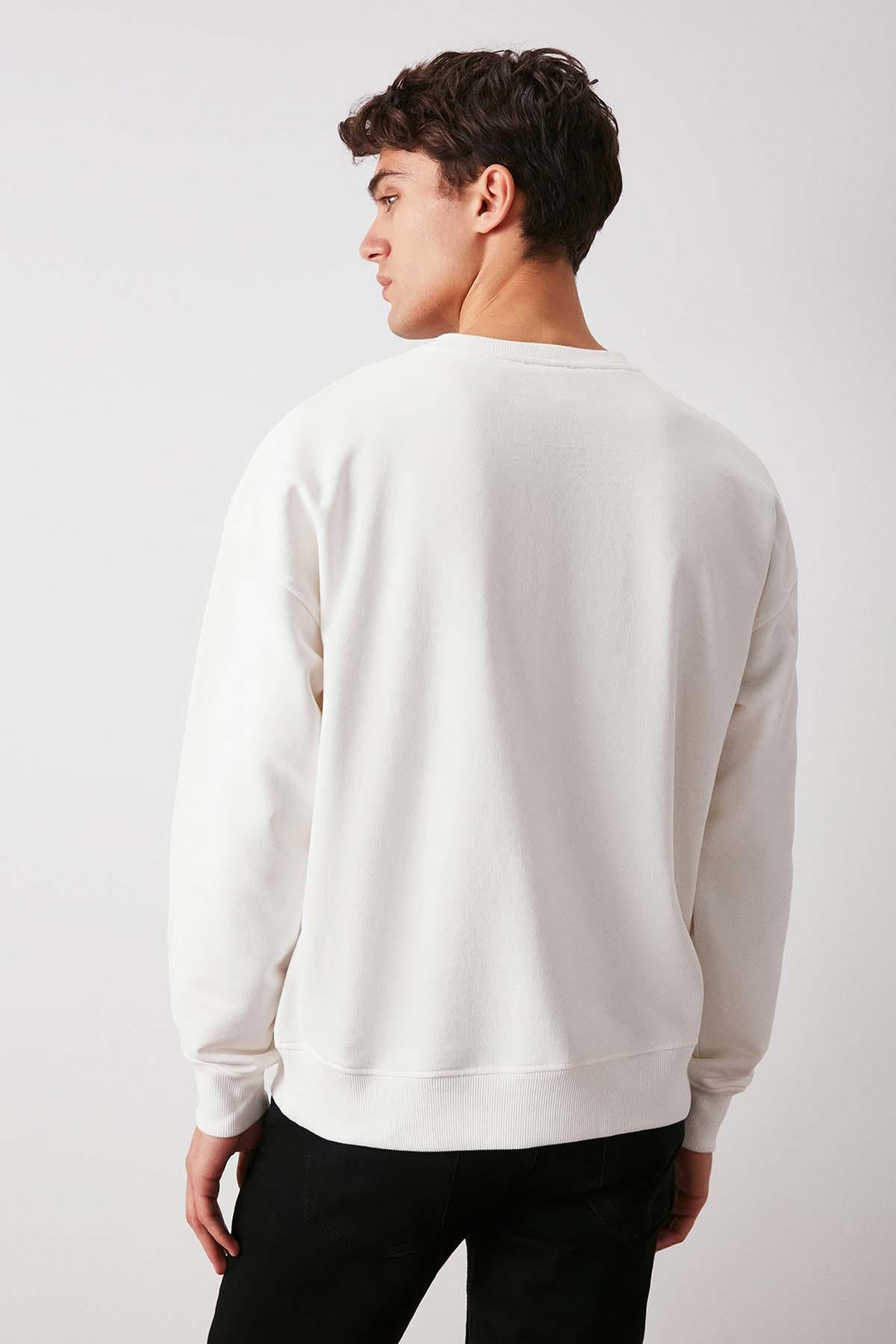 Varsıty Oversize Ekru Sweatshirt