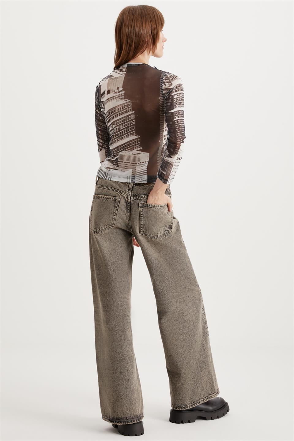 VENETİA  Slim Siyah - Antrasit Tekli Bluz