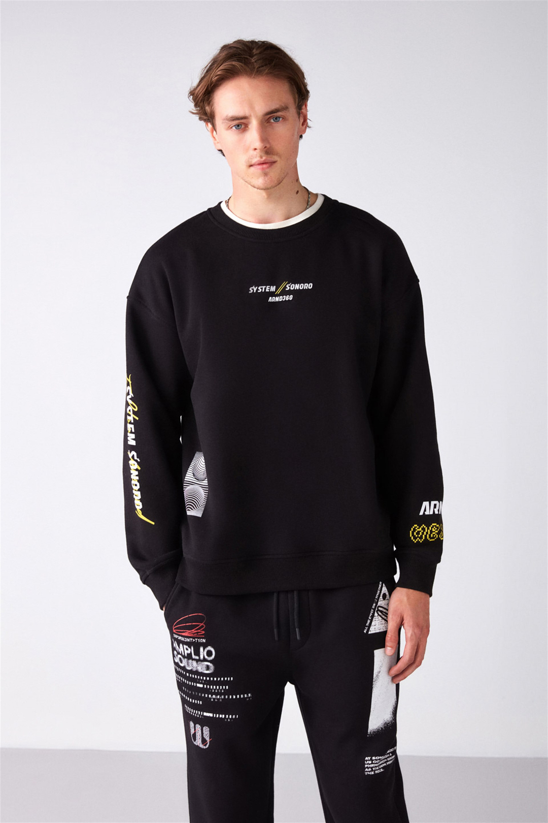 VENT Örme Relaxed Siyah  Sweatshirt