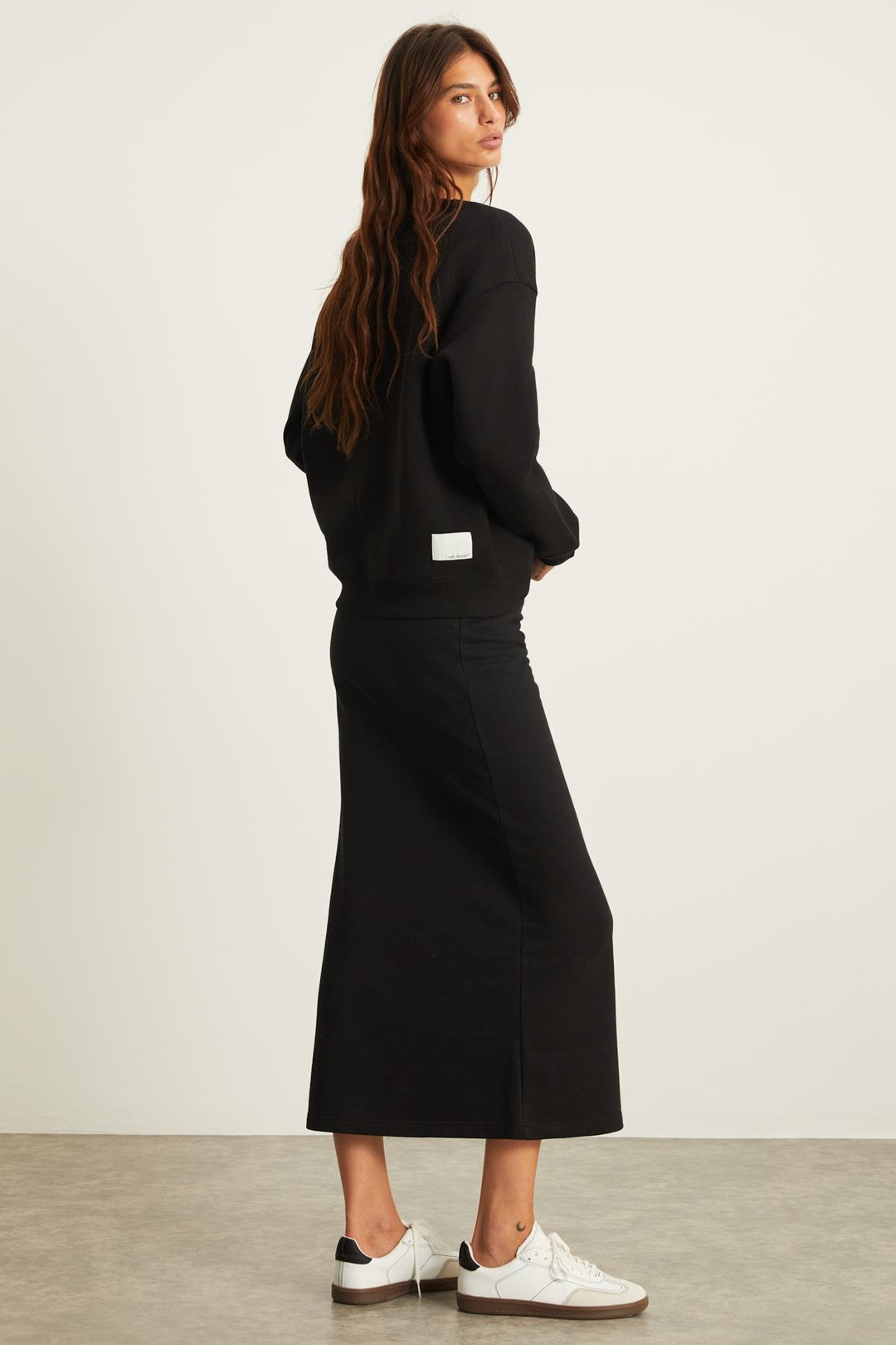 VILI Relaxed Oversize Siyah Tekli Sweatshirt