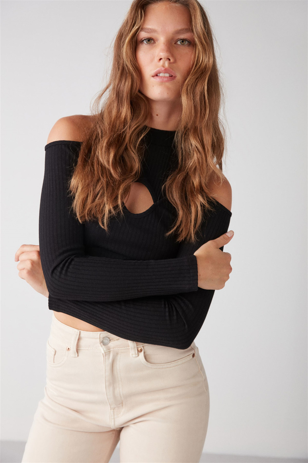 VITTORIA Örme Slim Fit Siyah  Bluz
