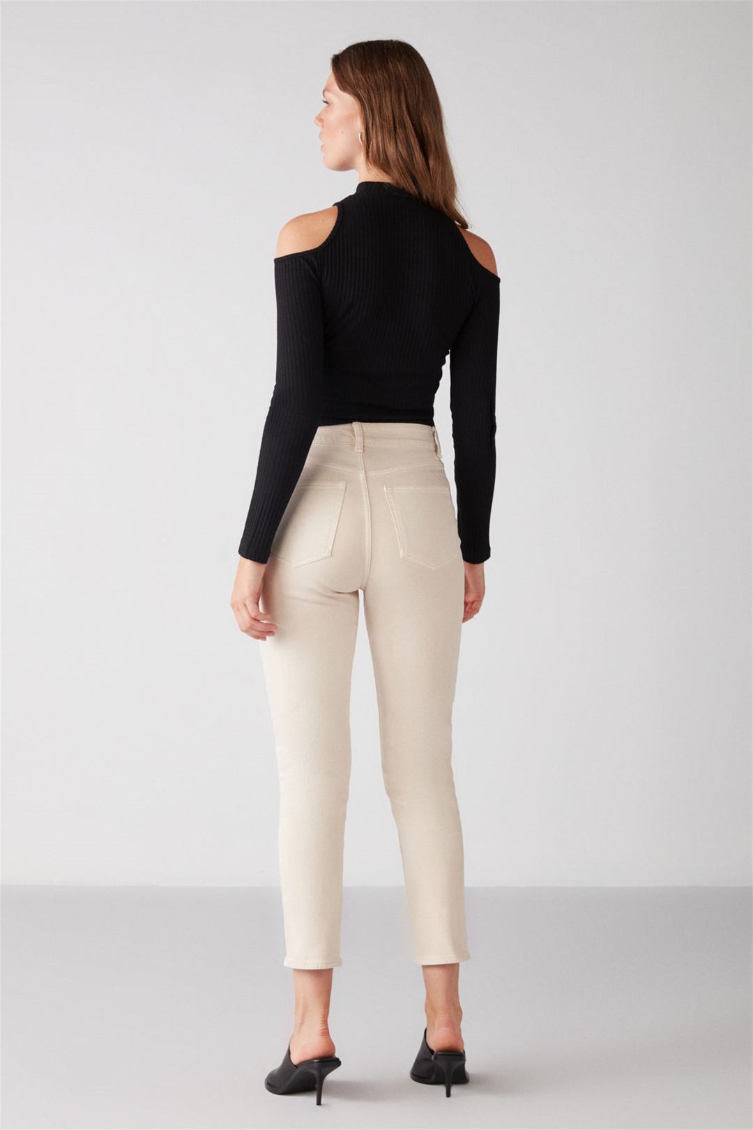 VITTORIA Örme Slim Fit Siyah  Bluz