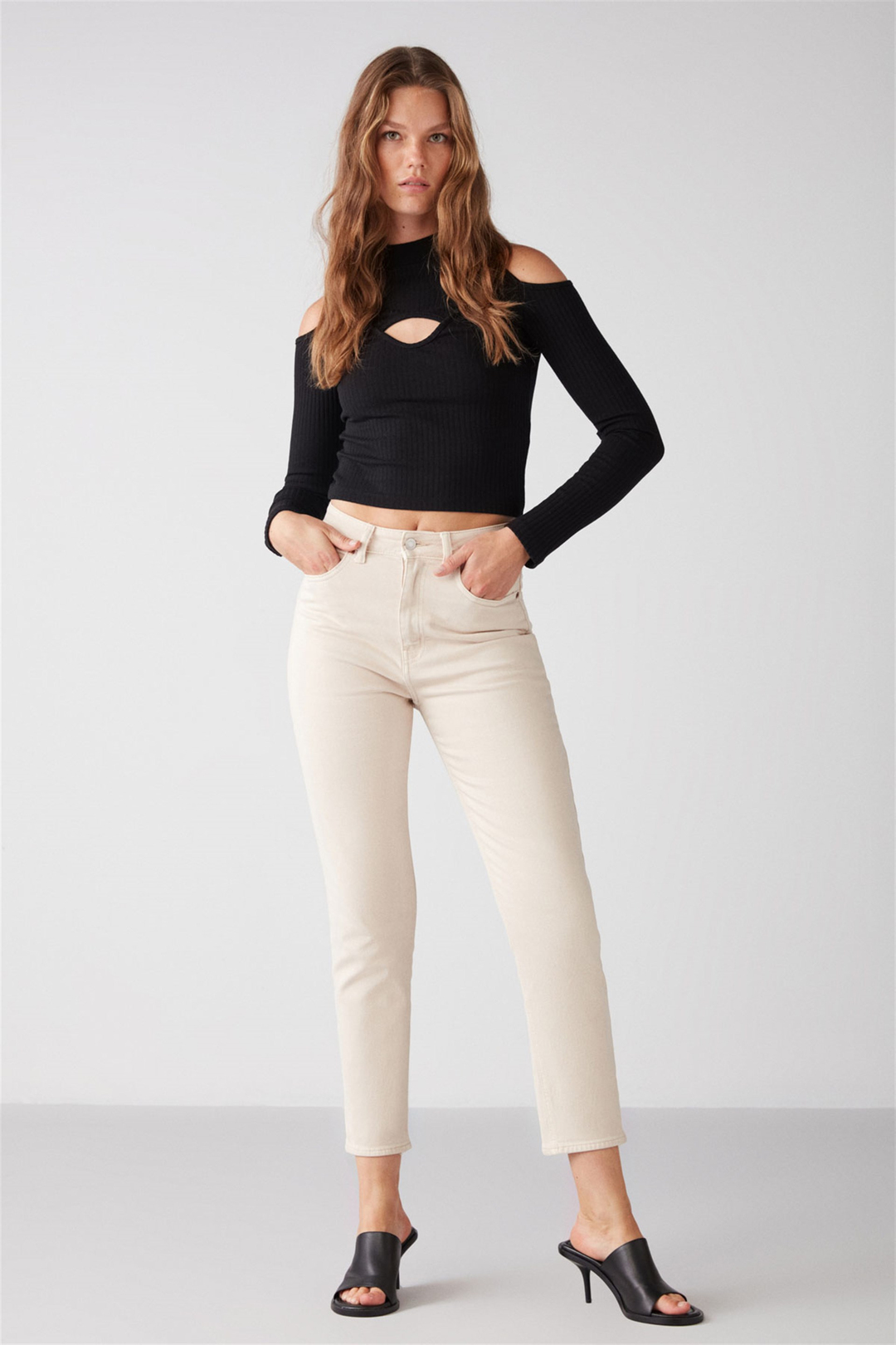 VITTORIA Örme Slim Fit Siyah  Bluz