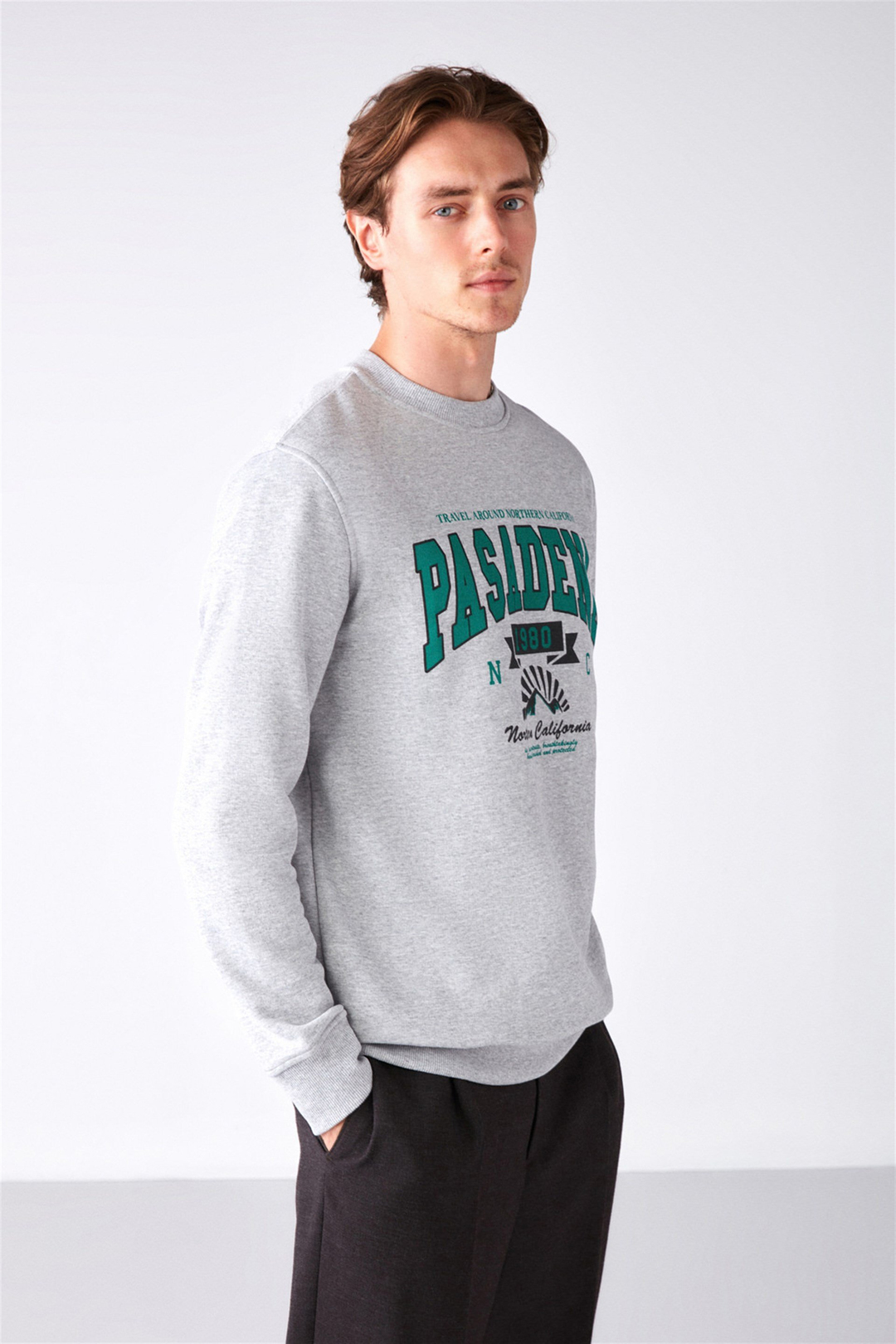 WAYLEN Örme Regular Grimelanj  Sweatshirt