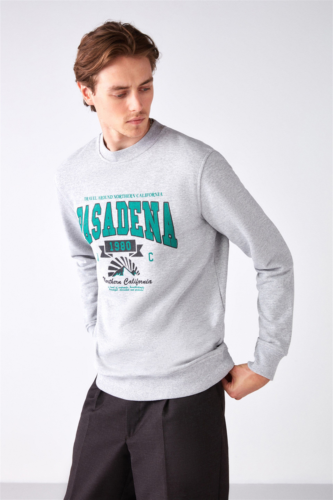 WAYLEN Örme Regular Grimelanj  Sweatshirt