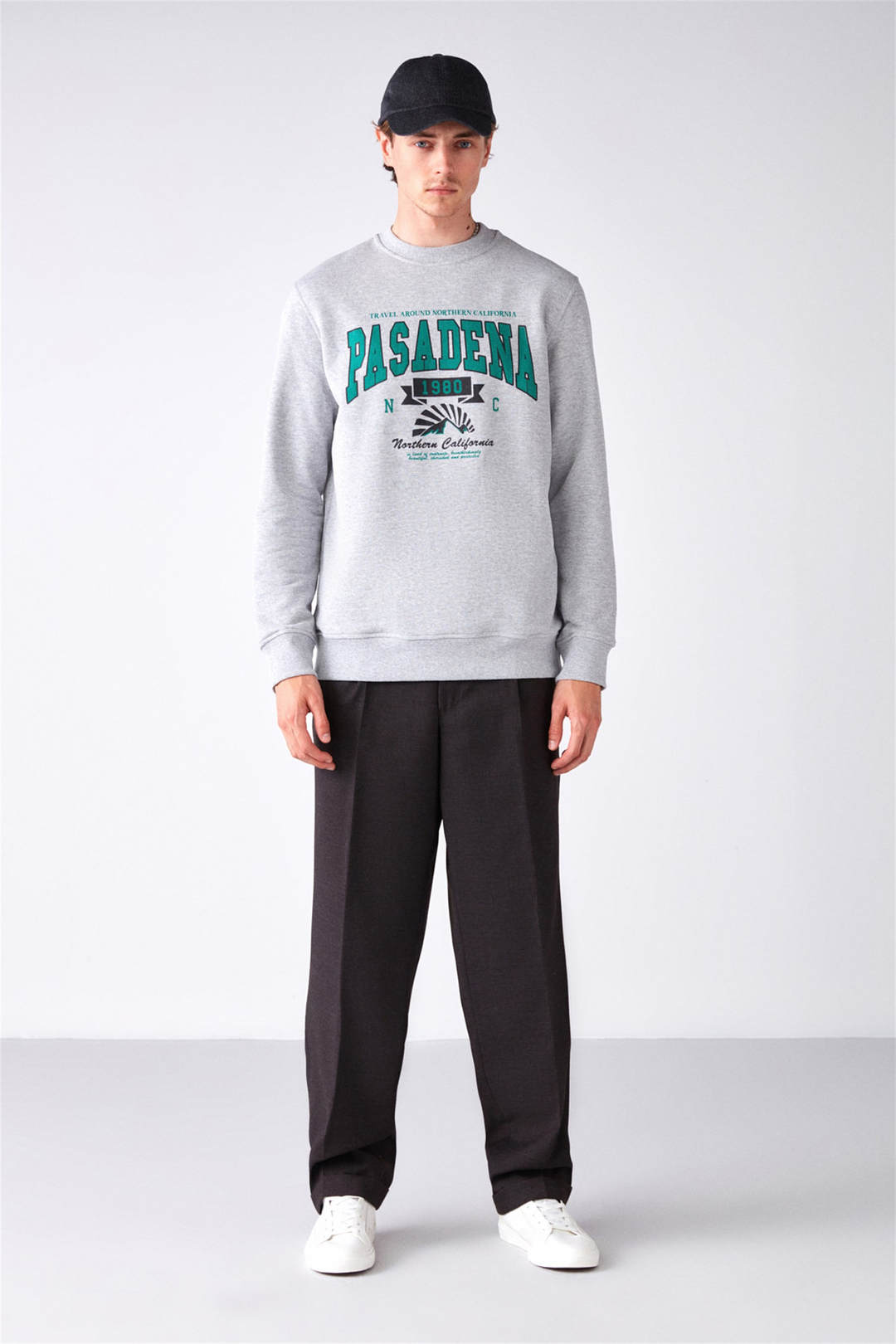 WAYLEN Örme Regular Grimelanj  Sweatshirt