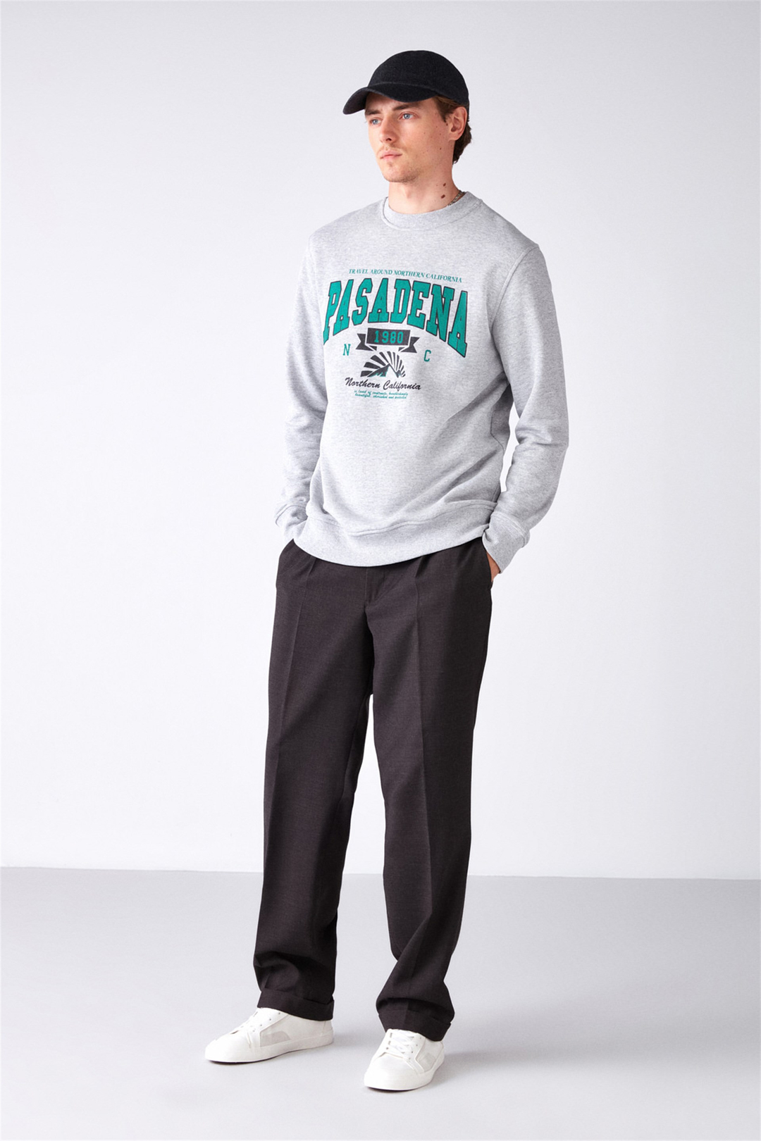 WAYLEN Örme Regular Grimelanj  Sweatshirt