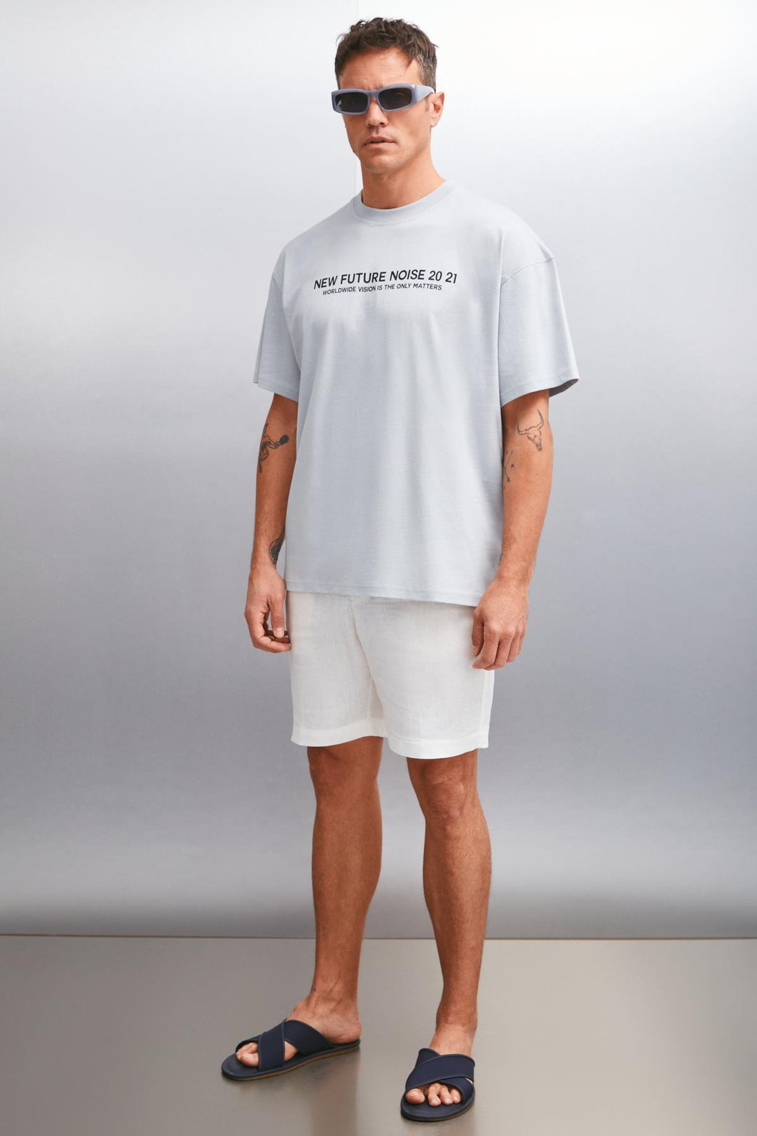 WESLEY  Oversize Gri  T-Shirt