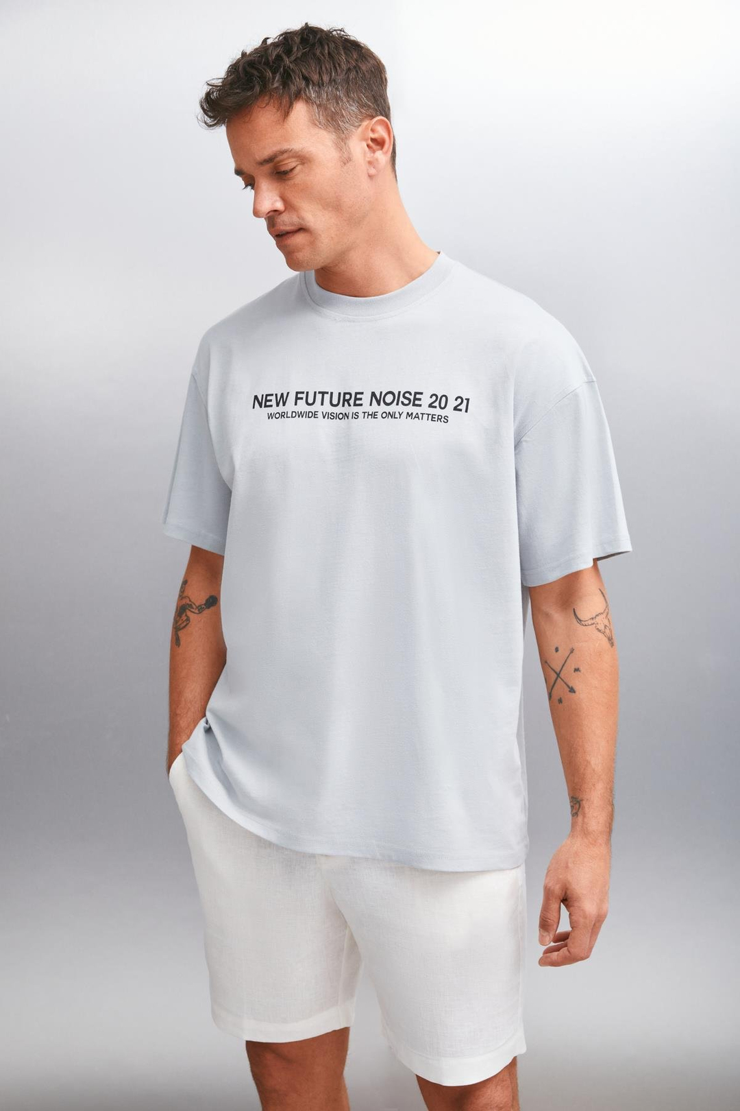 WESLEY  Oversize Gri  T-Shirt