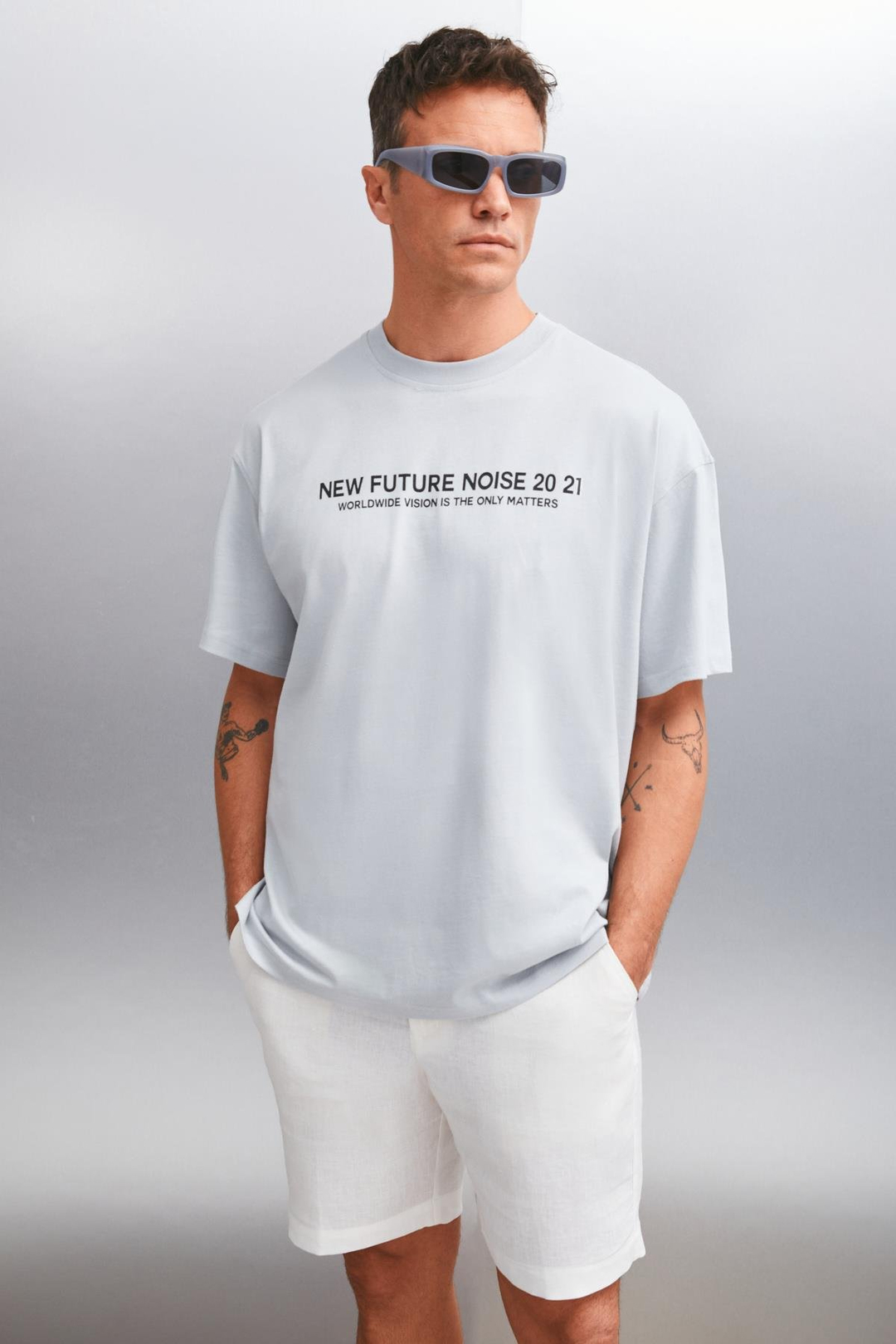 WESLEY  Oversize Gri  T-Shirt