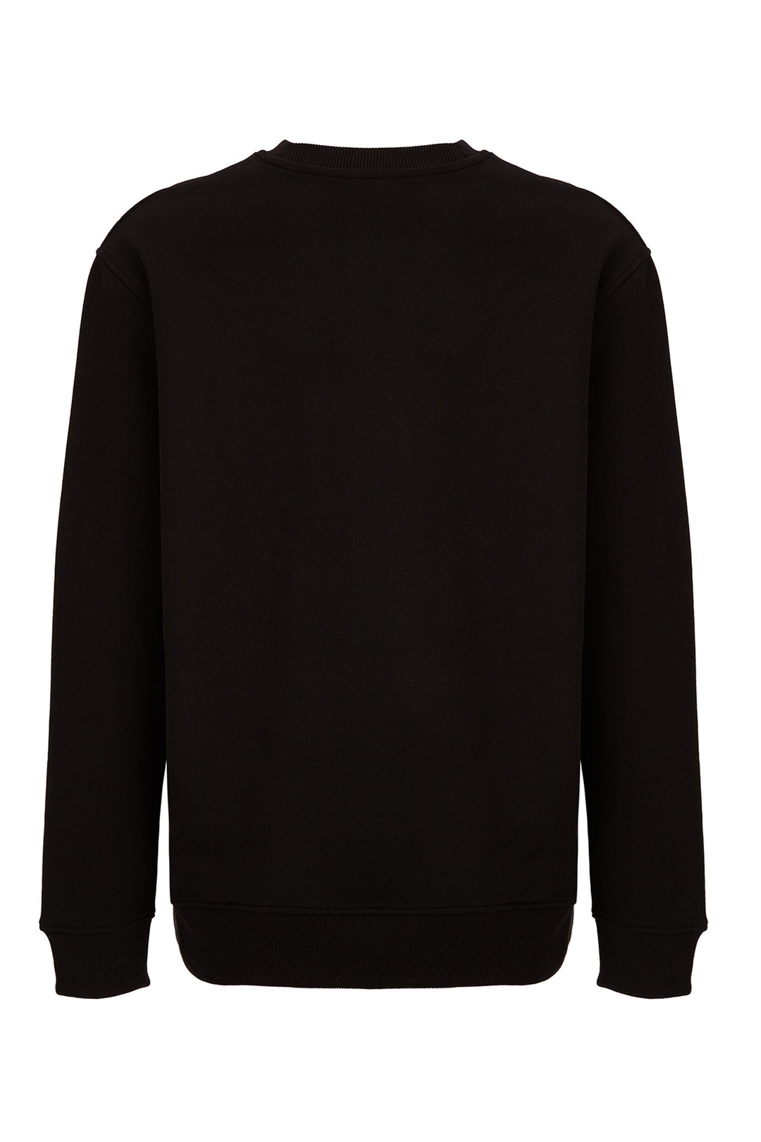 YEET Erkek Siyah Baskılı ve Nakışlı Yuvarlak Yaka Comfort Fit Sweatshirt