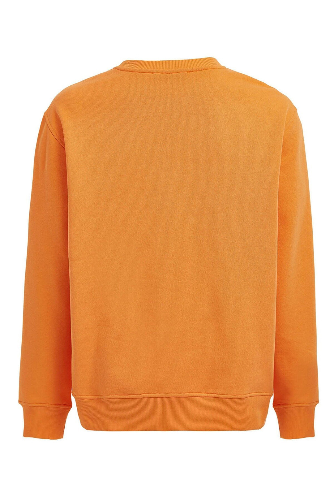 YEET Erkek Turuncu Baskılı ve Nakışlı Yuvarlak Yaka Comfort Fit Sweatshirt