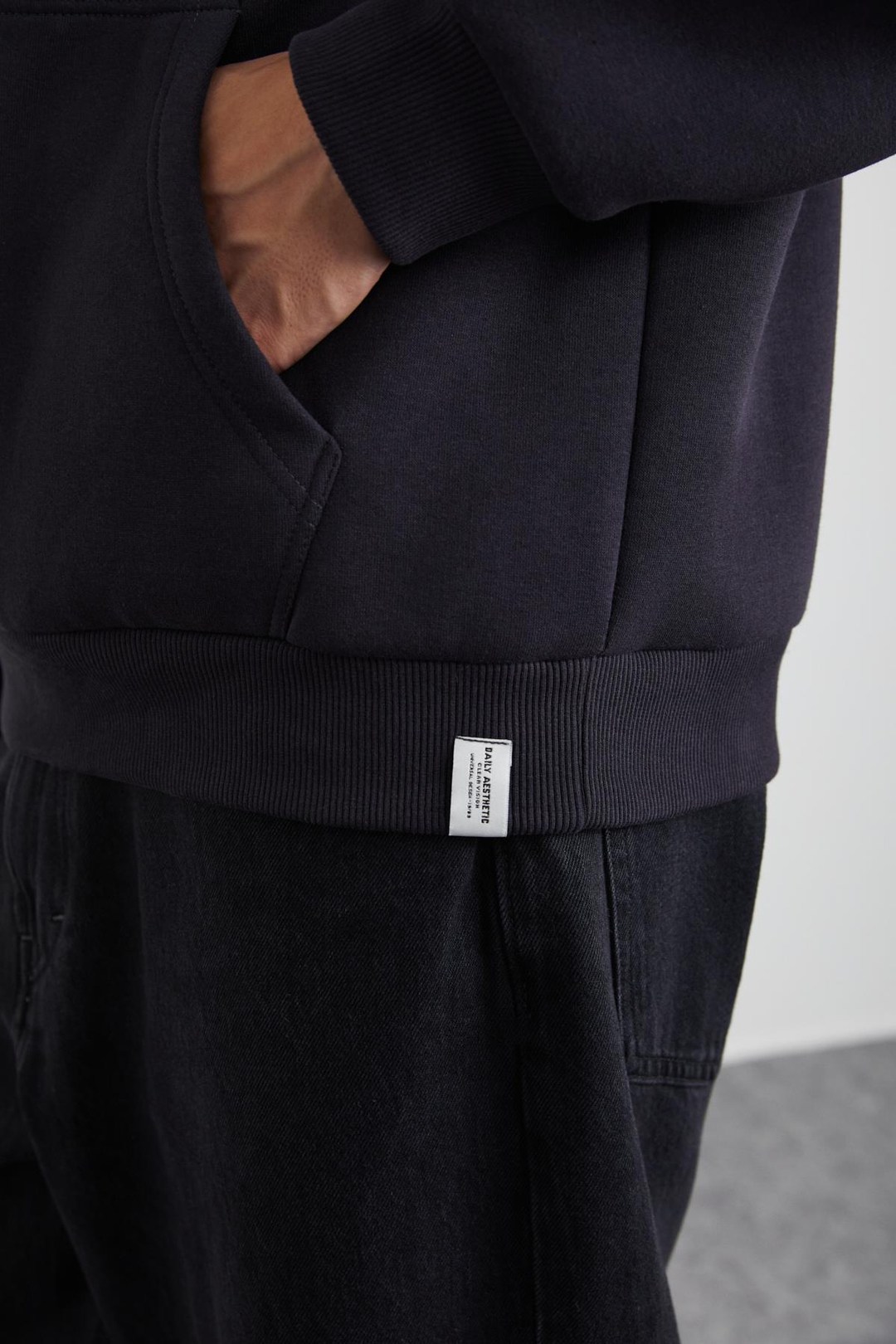 YOKOHAMA Erkek İçi Polarlı Yumuşacık Regular Kanguru Cepli Kapüşonlu Antrasit Sweatshirt