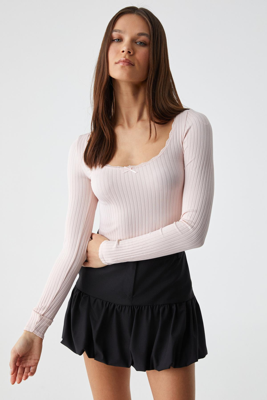 YOUPES Kadın Regular Fit Fermuarlı Yüksek Bel Astarlı Kısa Siyah Etek