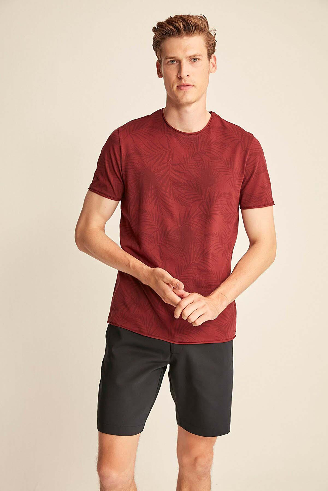 Zayden Örme Bordo T-Shirt