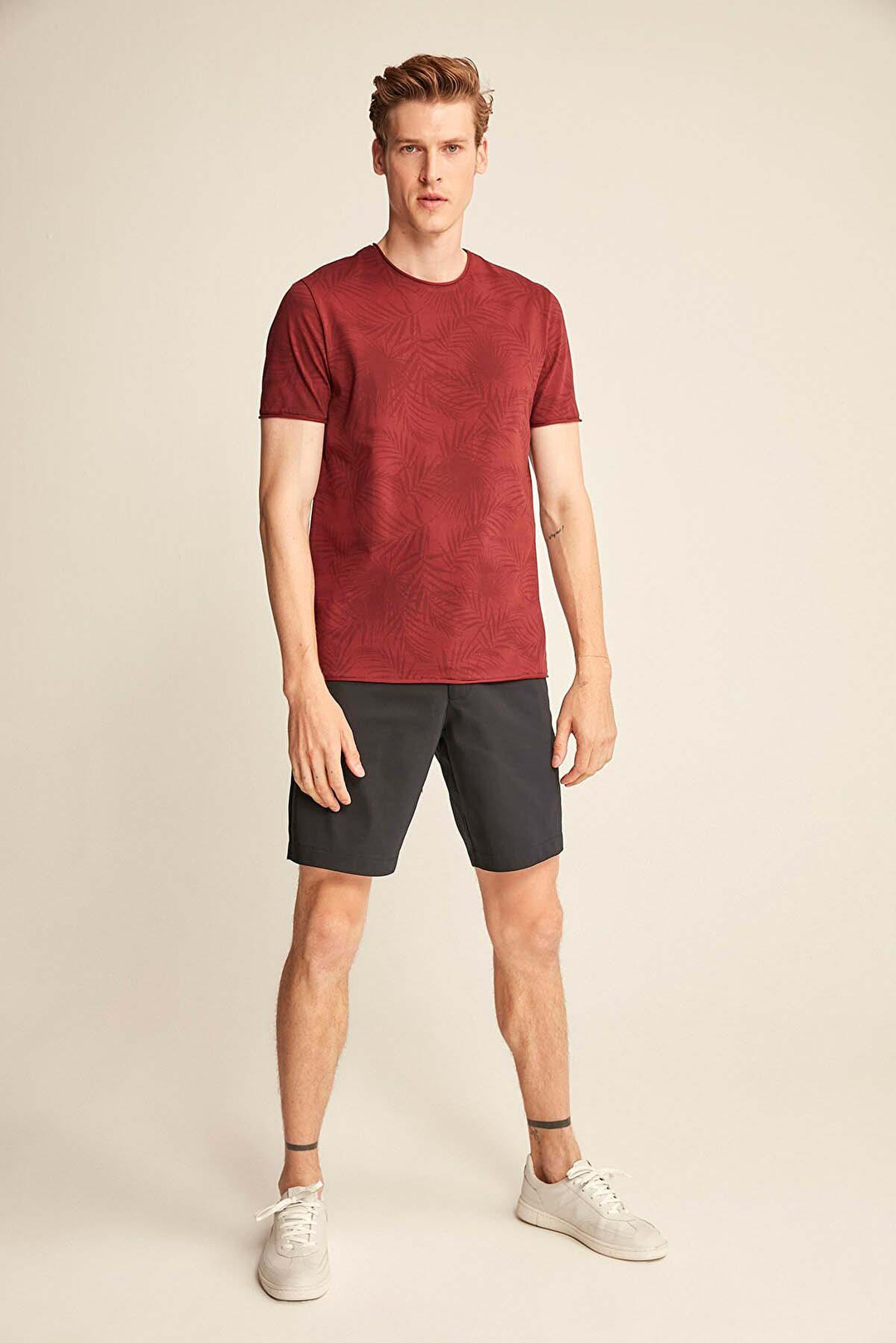 Zayden Örme Bordo T-Shirt