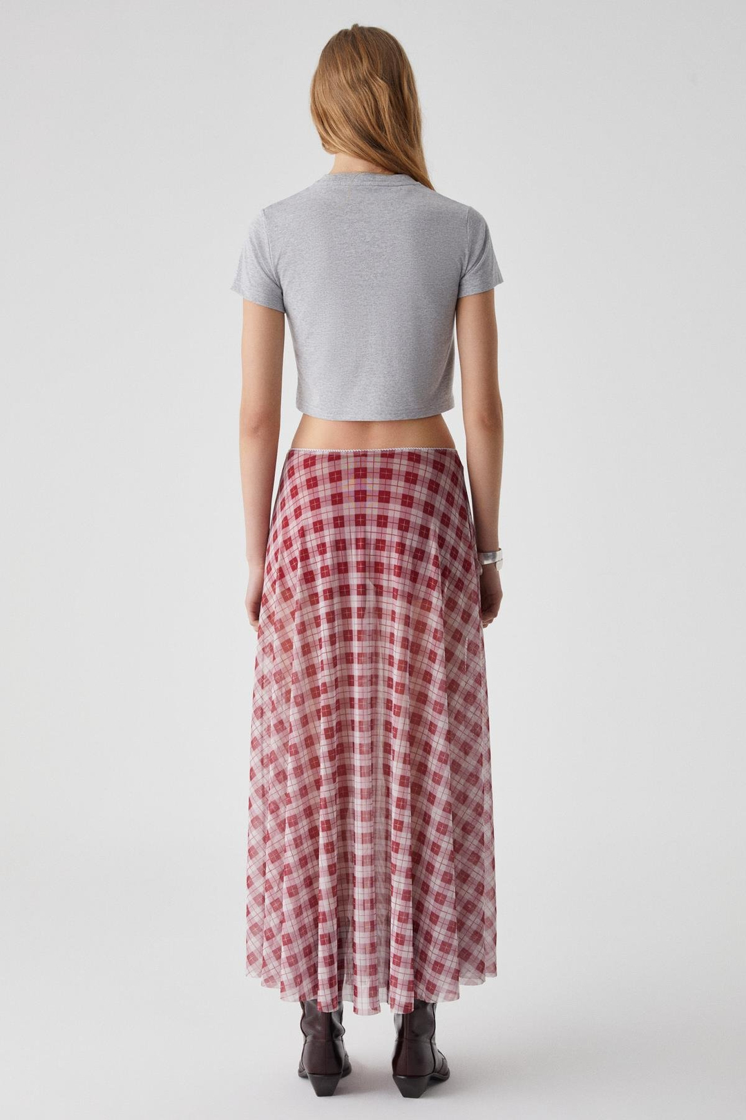 ZENNI Kadın Bisiklet Yaka Regular Nakışlı İnce Grimelanj T-Shirt