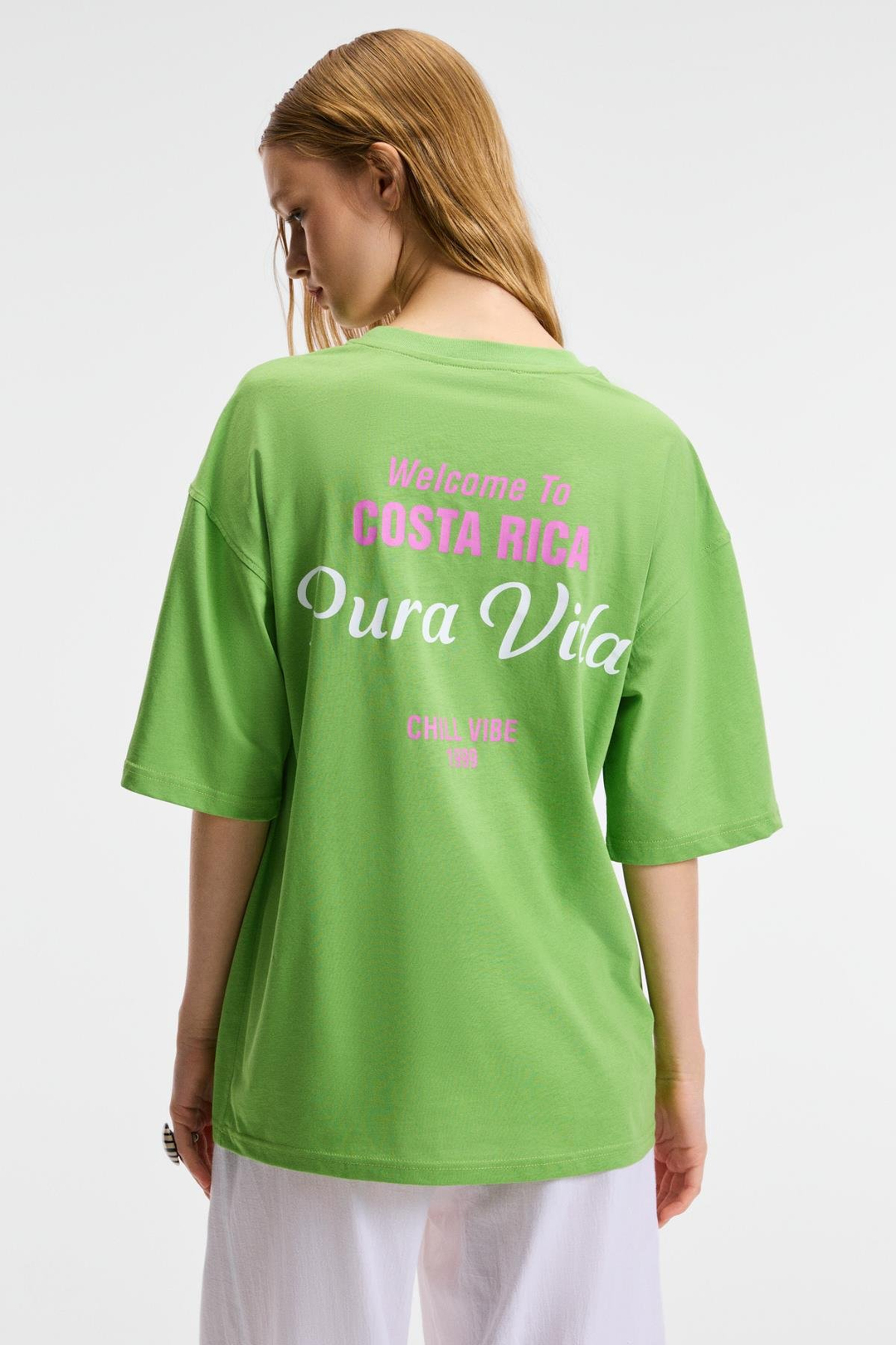 ZEYLINA Kadın %100 Pamuk Baskılı Regular Fit Kısa Kollu Bisiklet Yaka Yeşil T-Shirt