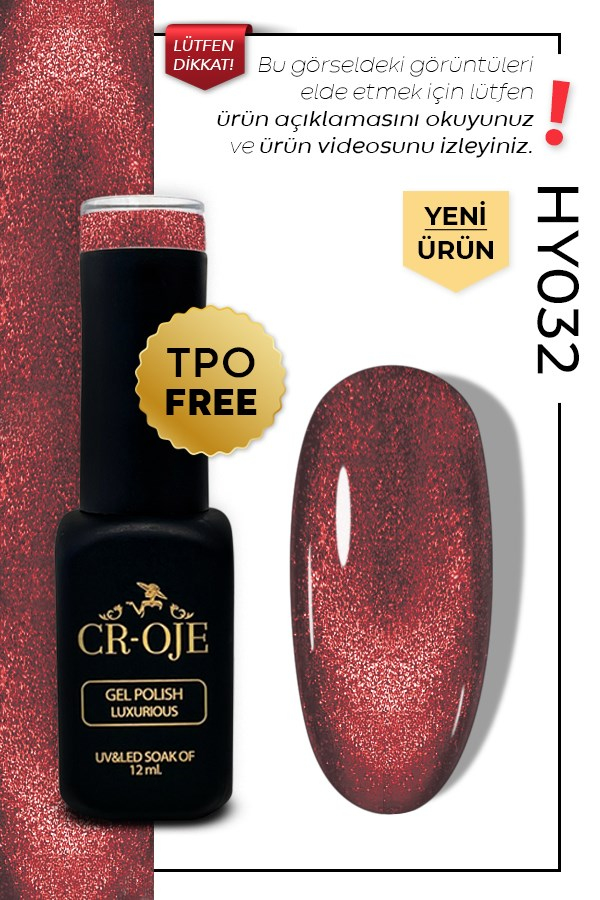 CROJE KALICI OJE Inci Tanecikli Manyetik Cat Eye / Kedi Gözü- HY032 (12 ML)